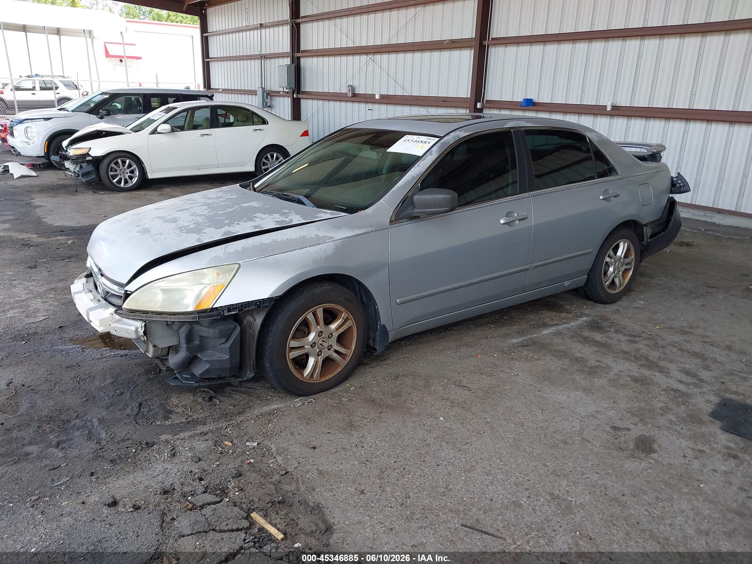 2007 Honda Accord 2.4 Ex Silver vin: 1HGCM568X7A167676