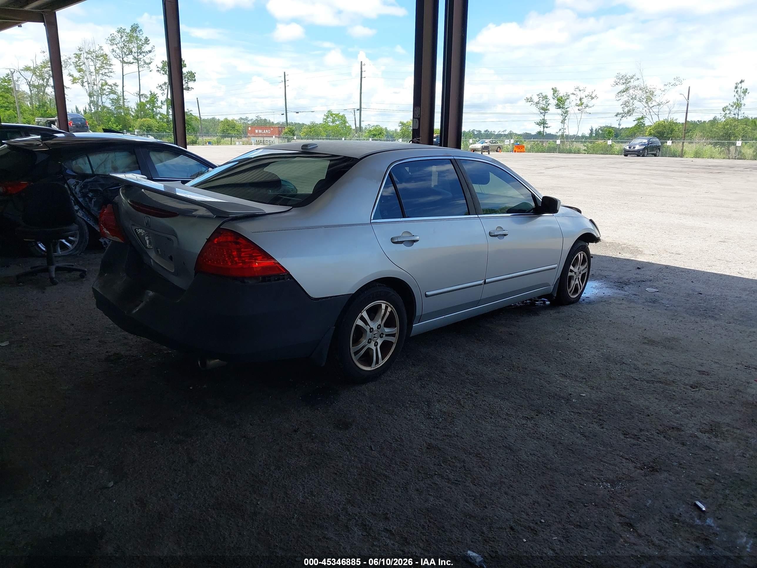 2007 Honda Accord 2.4 Ex Silver vin: 1HGCM568X7A167676