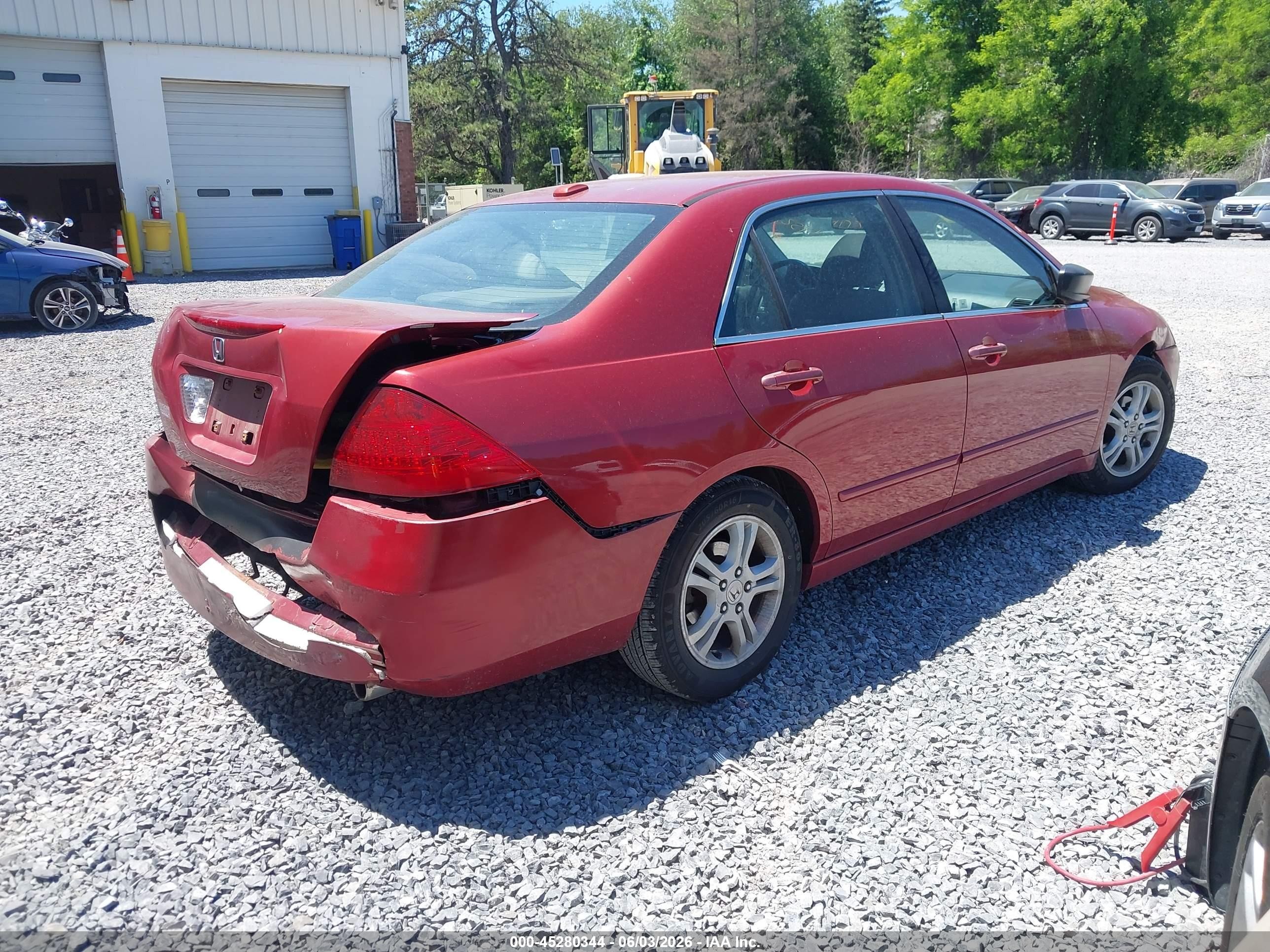 2007 Honda Accord 2.4 Ex Красный vin: 1HGCM568X7A220957