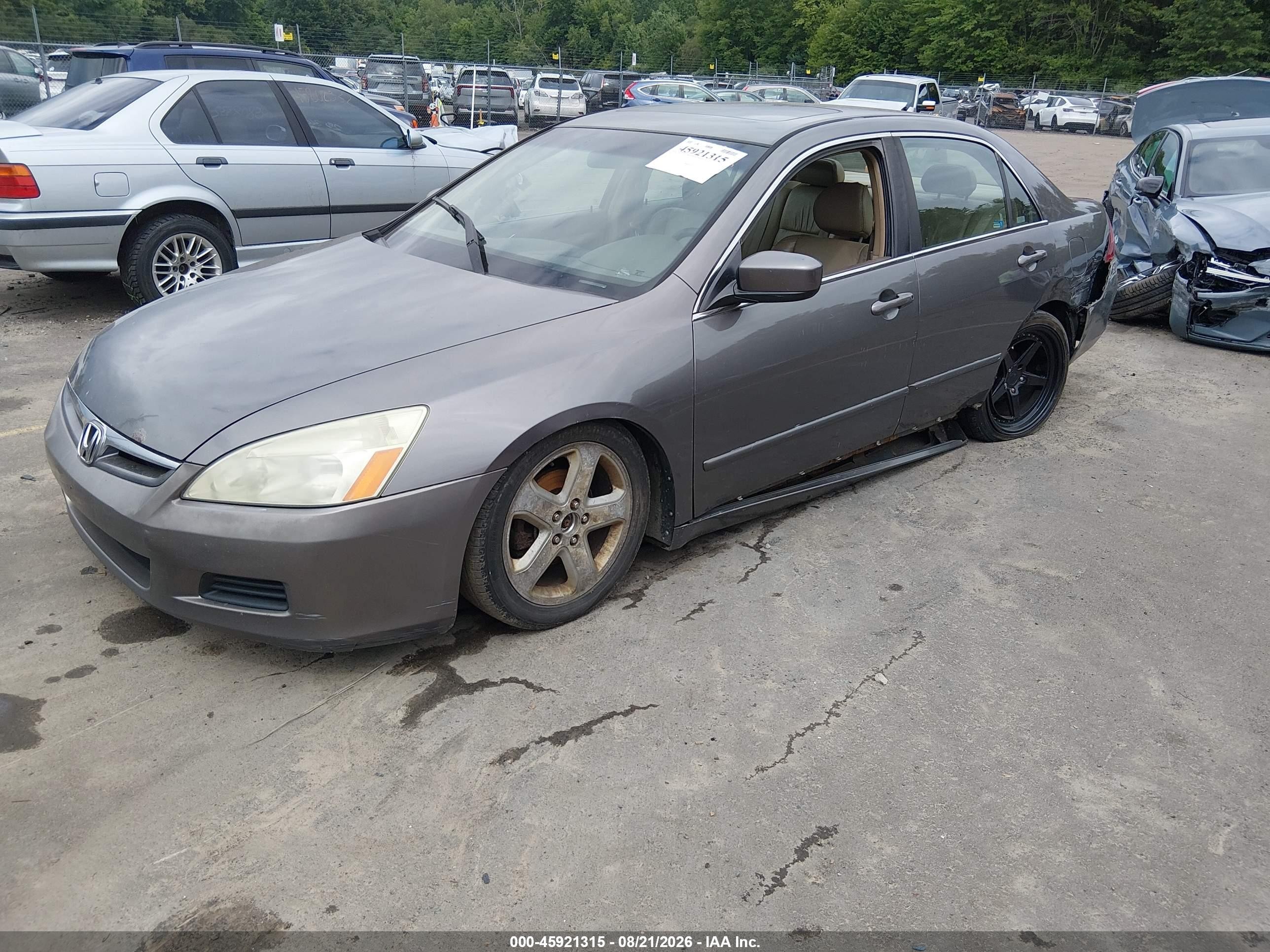 2007 Honda Accord 3.0 Ex Серый vin: 1HGCM65547A055324