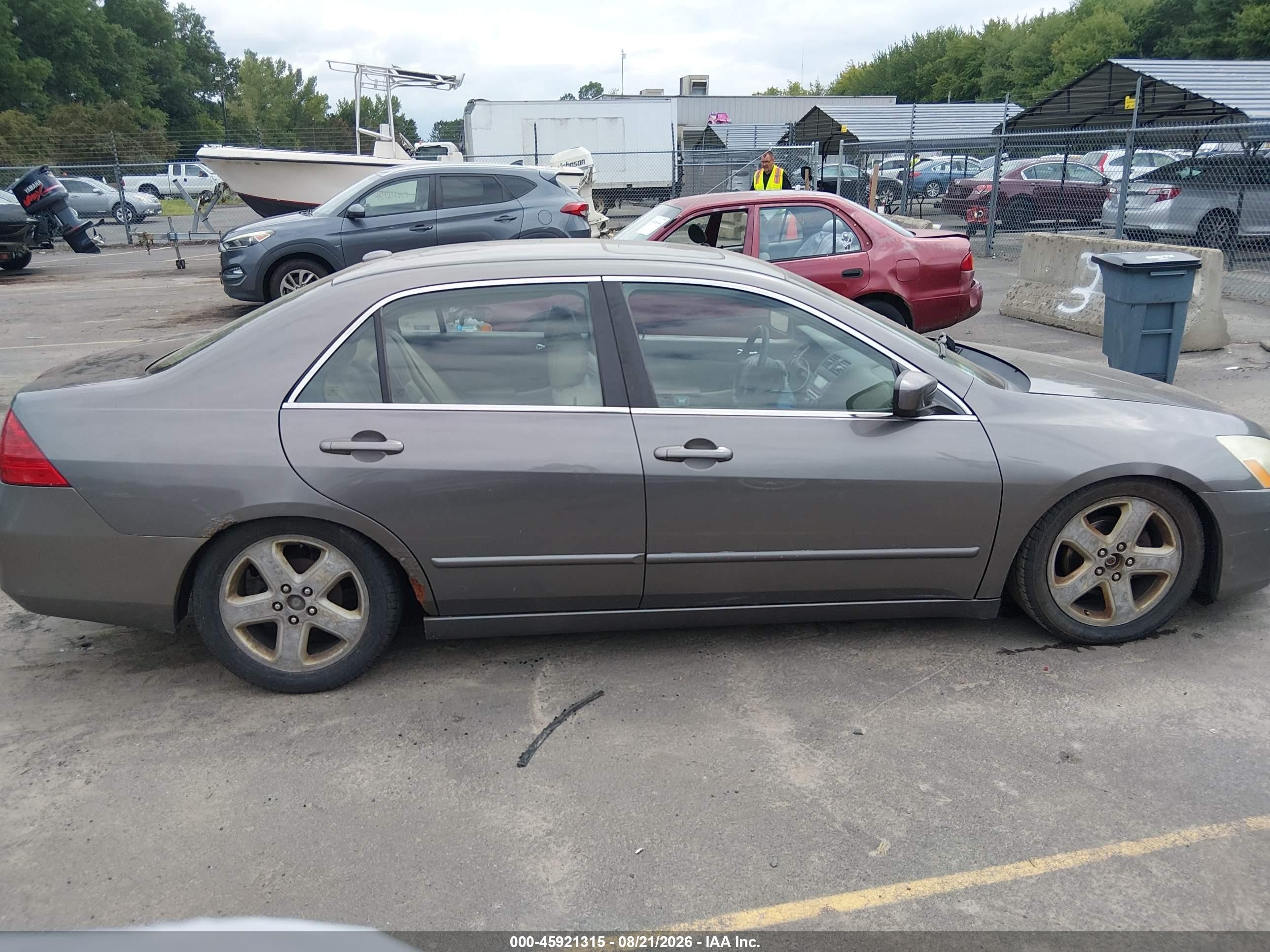2007 Honda Accord 3.0 Ex Серый vin: 1HGCM65547A055324