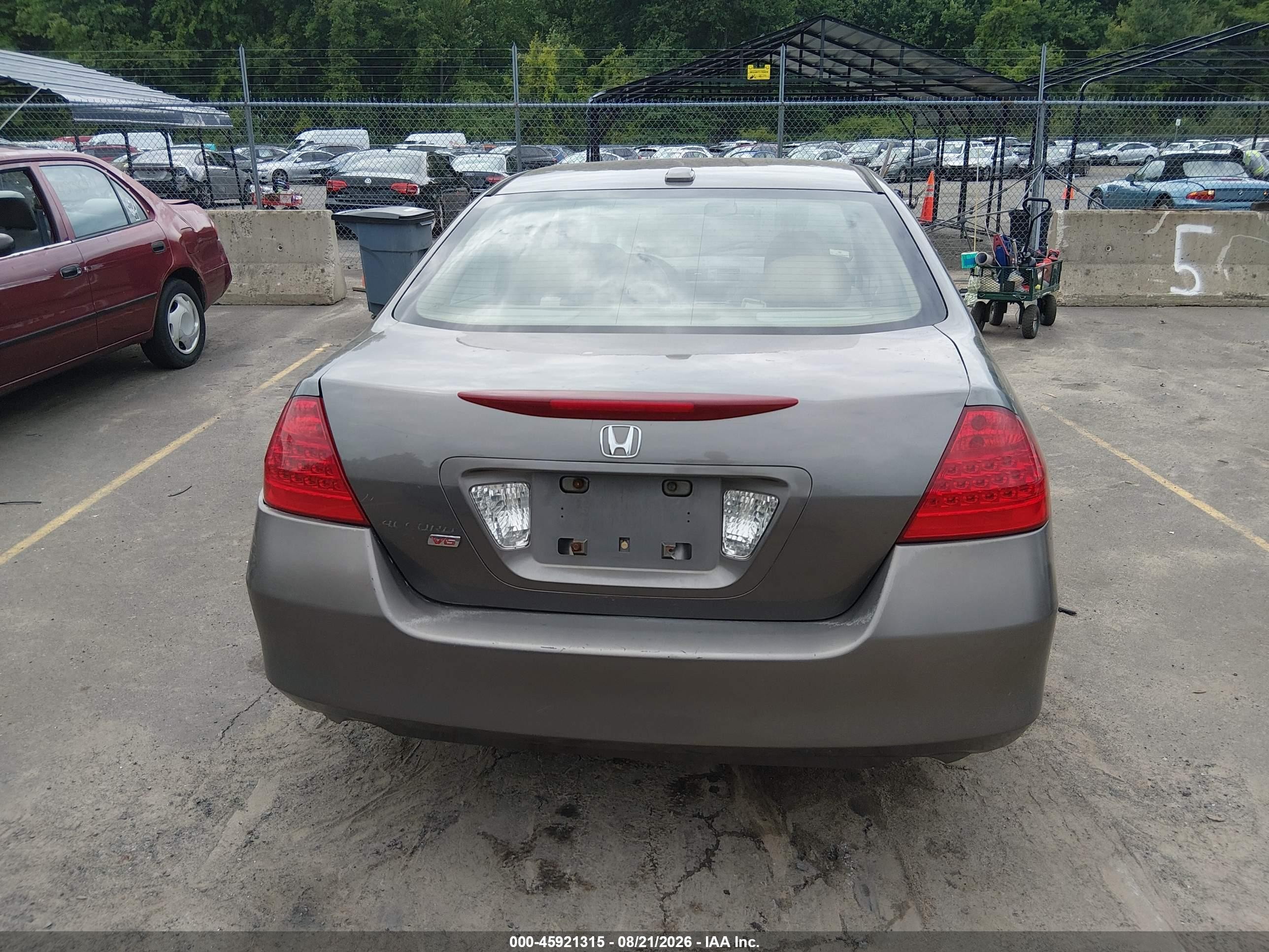2007 Honda Accord 3.0 Ex Серый vin: 1HGCM65547A055324