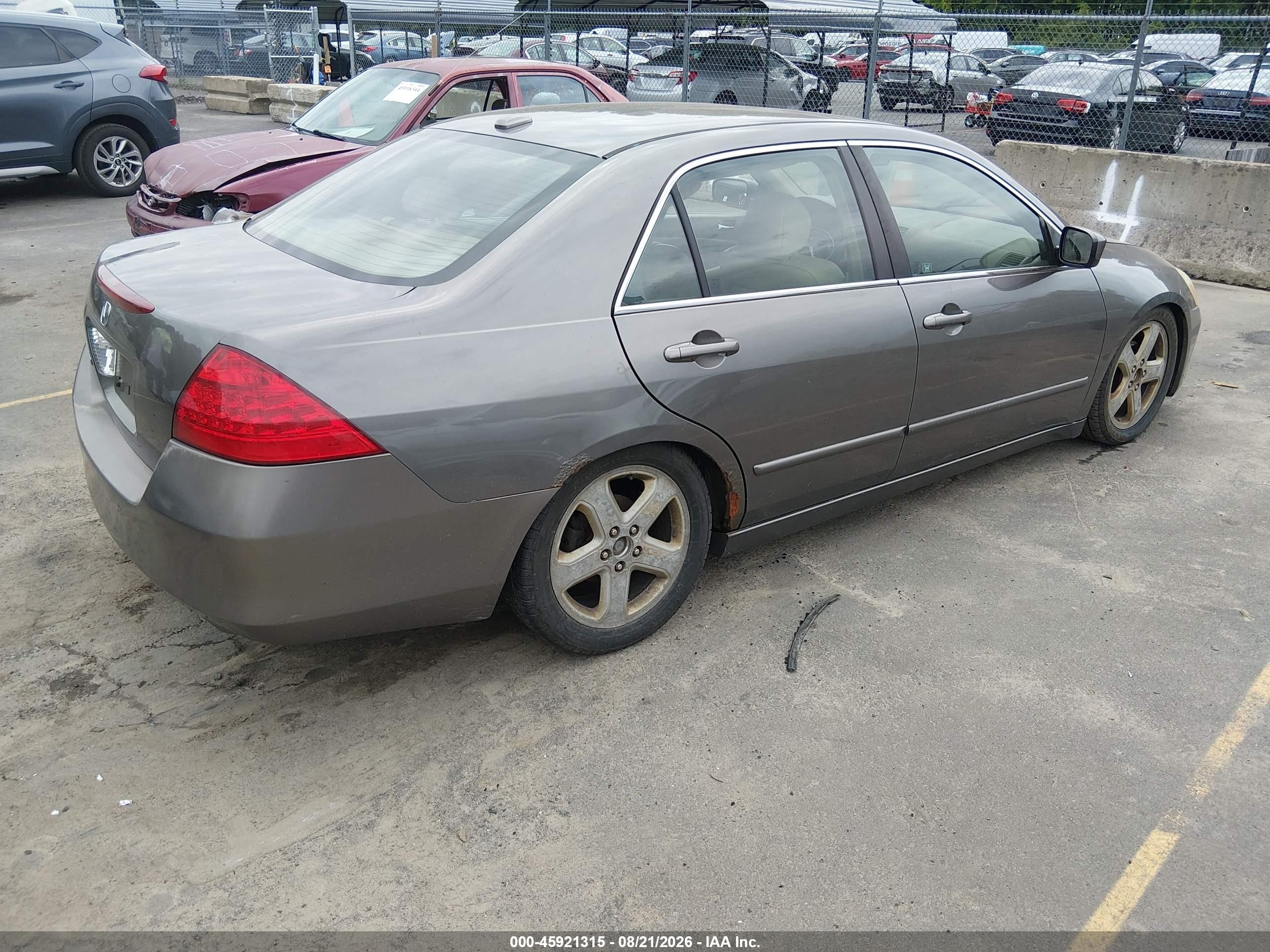 2007 Honda Accord 3.0 Ex Серый vin: 1HGCM65547A055324