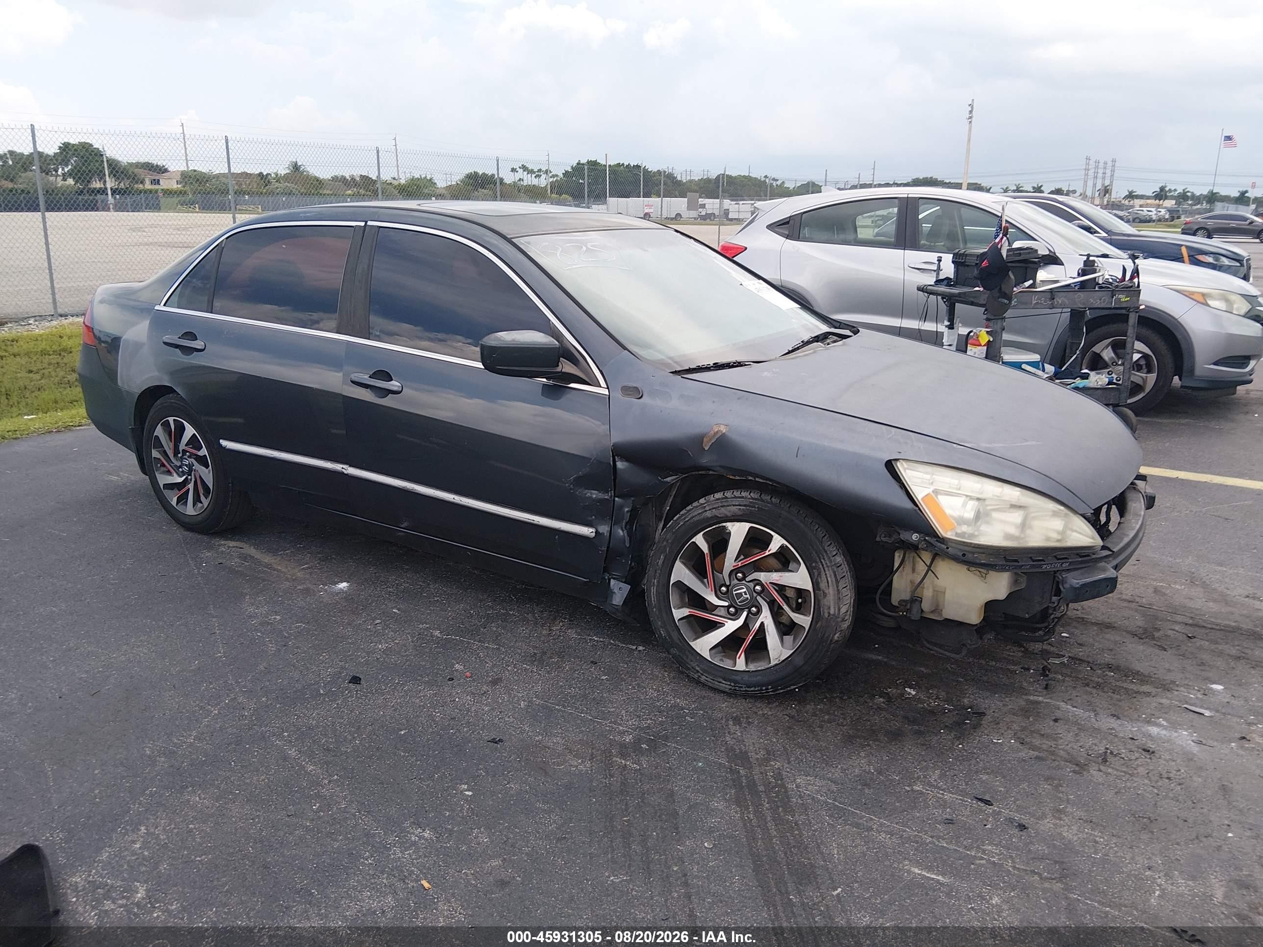 2007 Honda Accord 3.0 Ex Gray vin: 1HGCM65567A063733