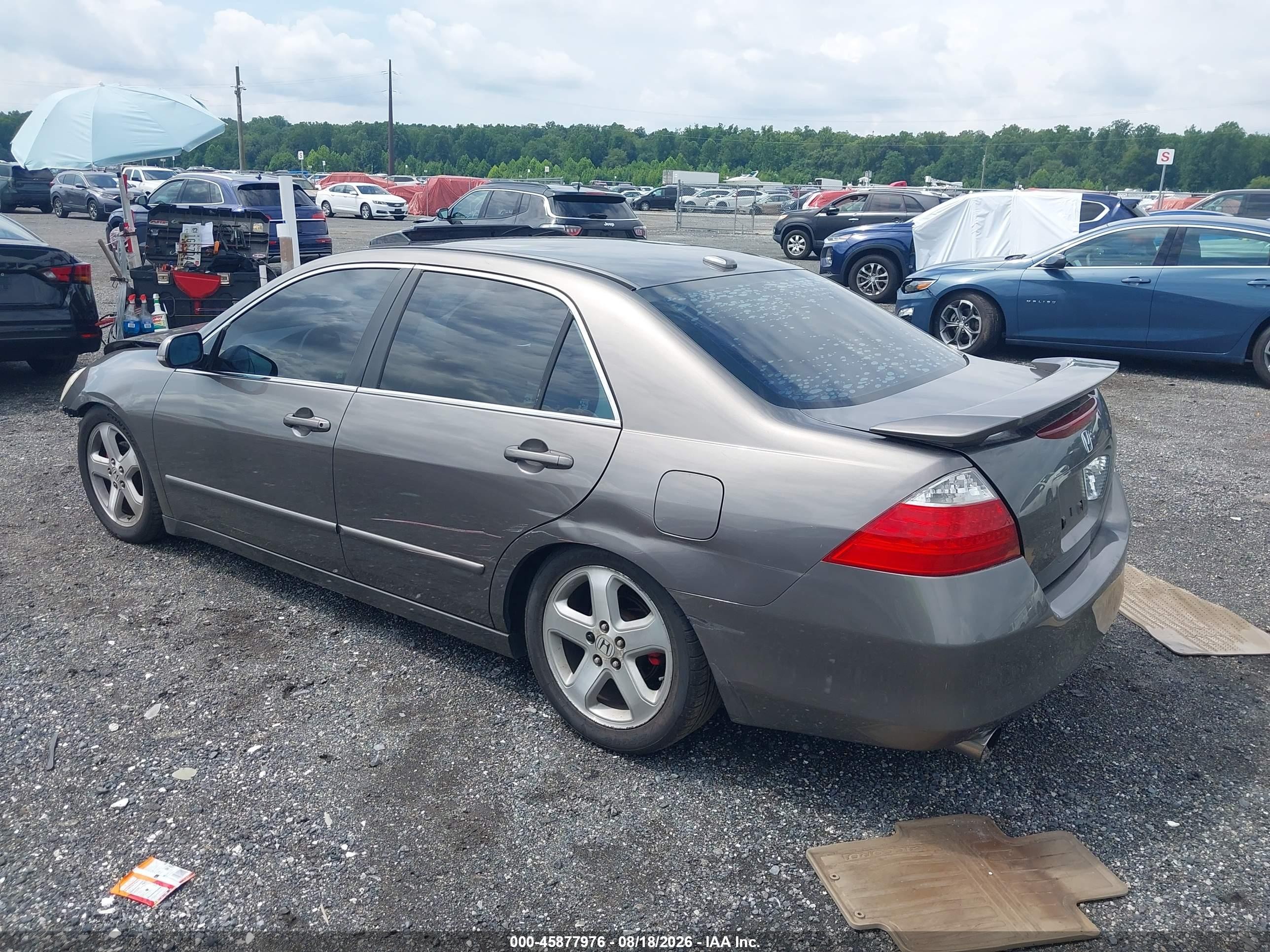 2007 Honda Accord 3.0 Ex Серый vin: 1HGCM65577A071016
