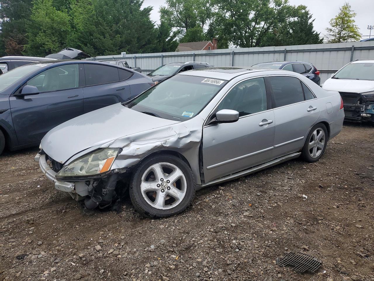 2007 Honda Accord Ex Silver vin: 1HGCM65857A000360