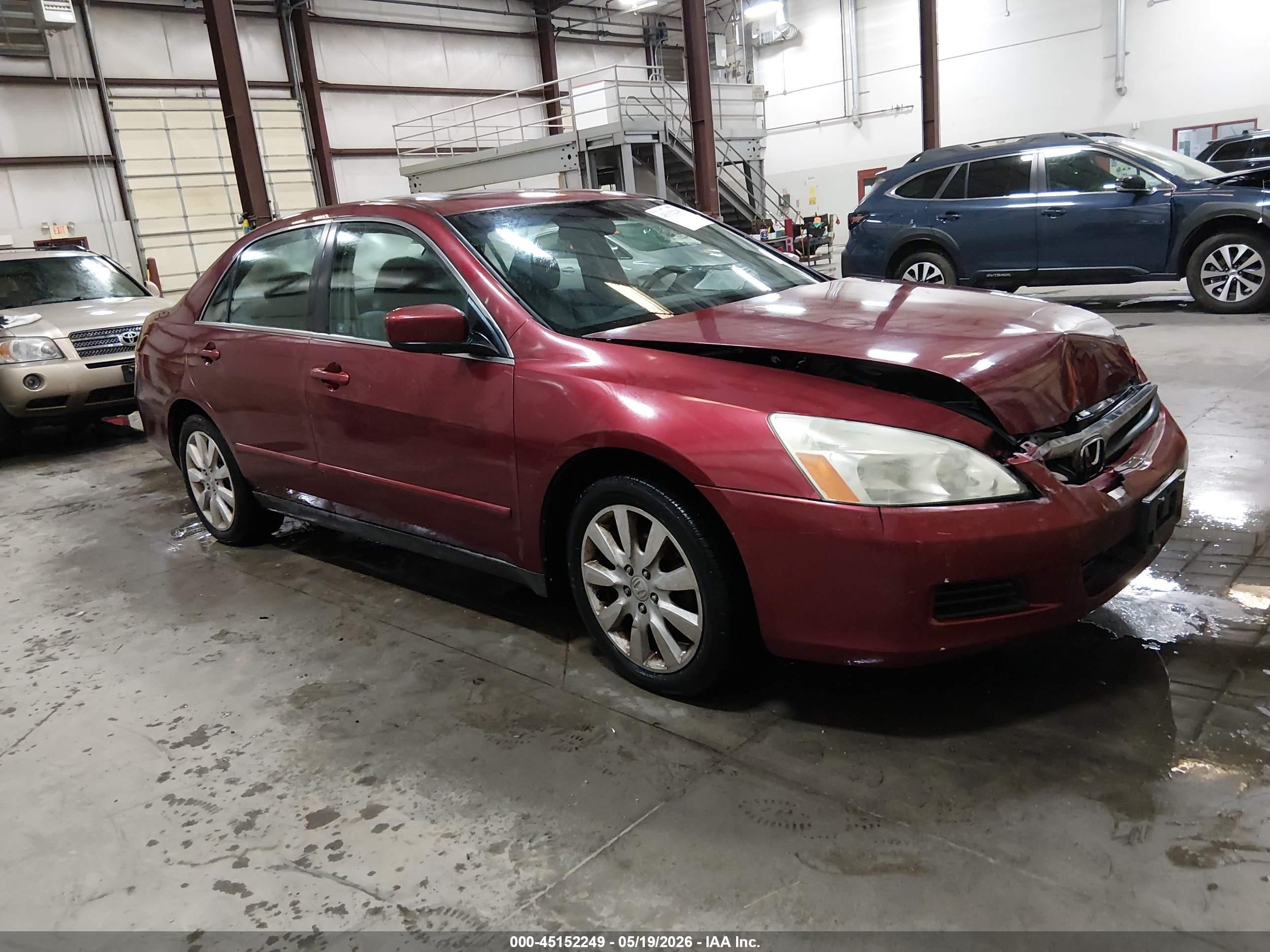 2006 Honda Accord 3.0 Lx Red vin: 1HGCM66326A071808