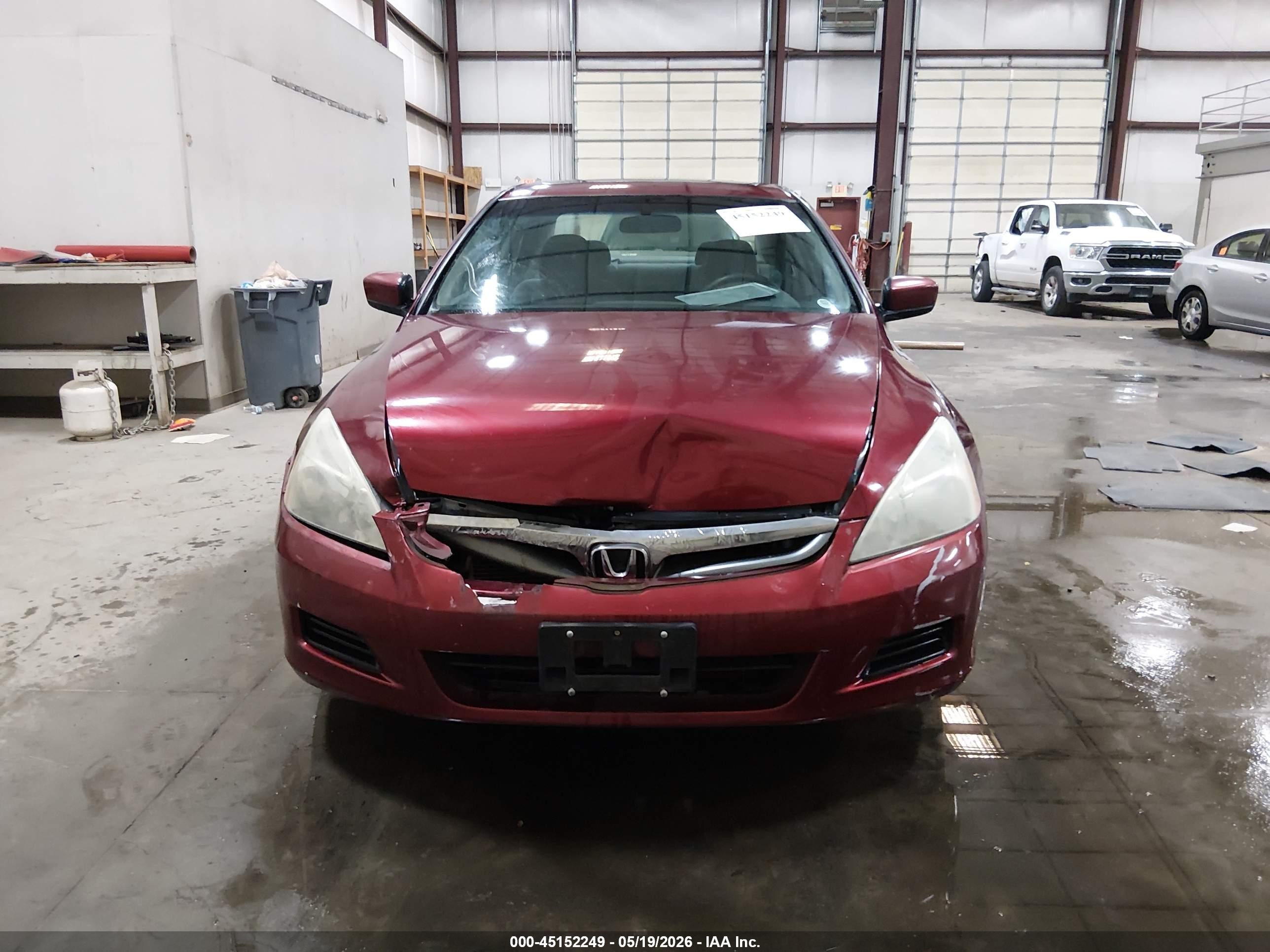 2006 Honda Accord 3.0 Lx Red vin: 1HGCM66326A071808