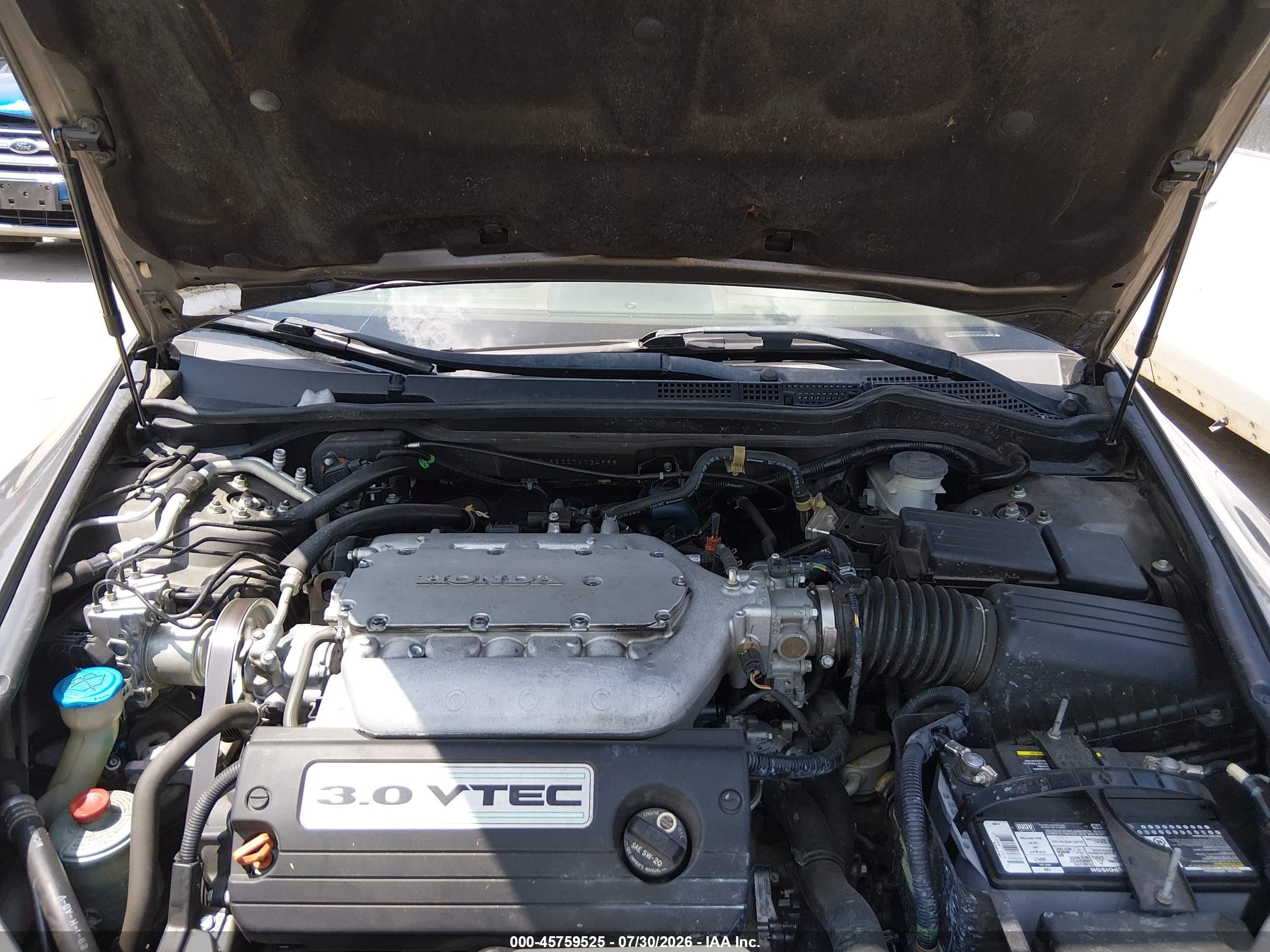 2007 Honda Accord 3.0 Lx Gray vin: 1HGCM66327A034999