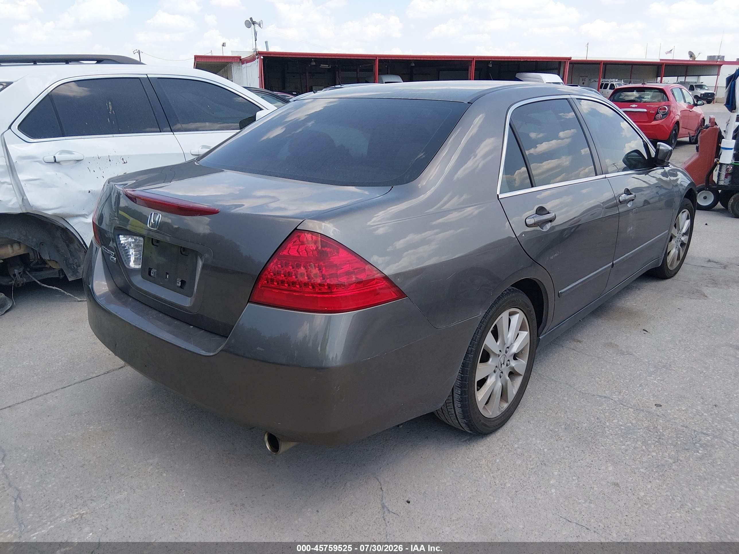 2007 Honda Accord 3.0 Lx Gray vin: 1HGCM66327A034999