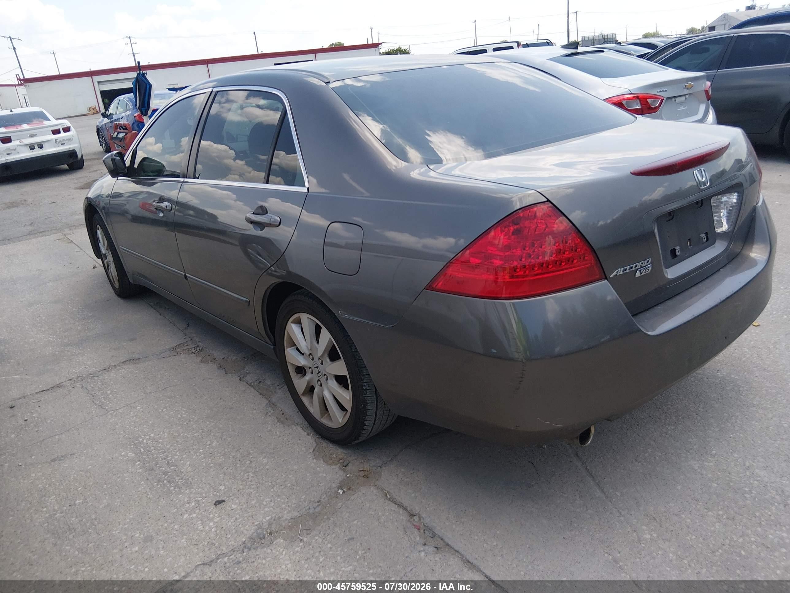 2007 Honda Accord 3.0 Lx Gray vin: 1HGCM66327A034999