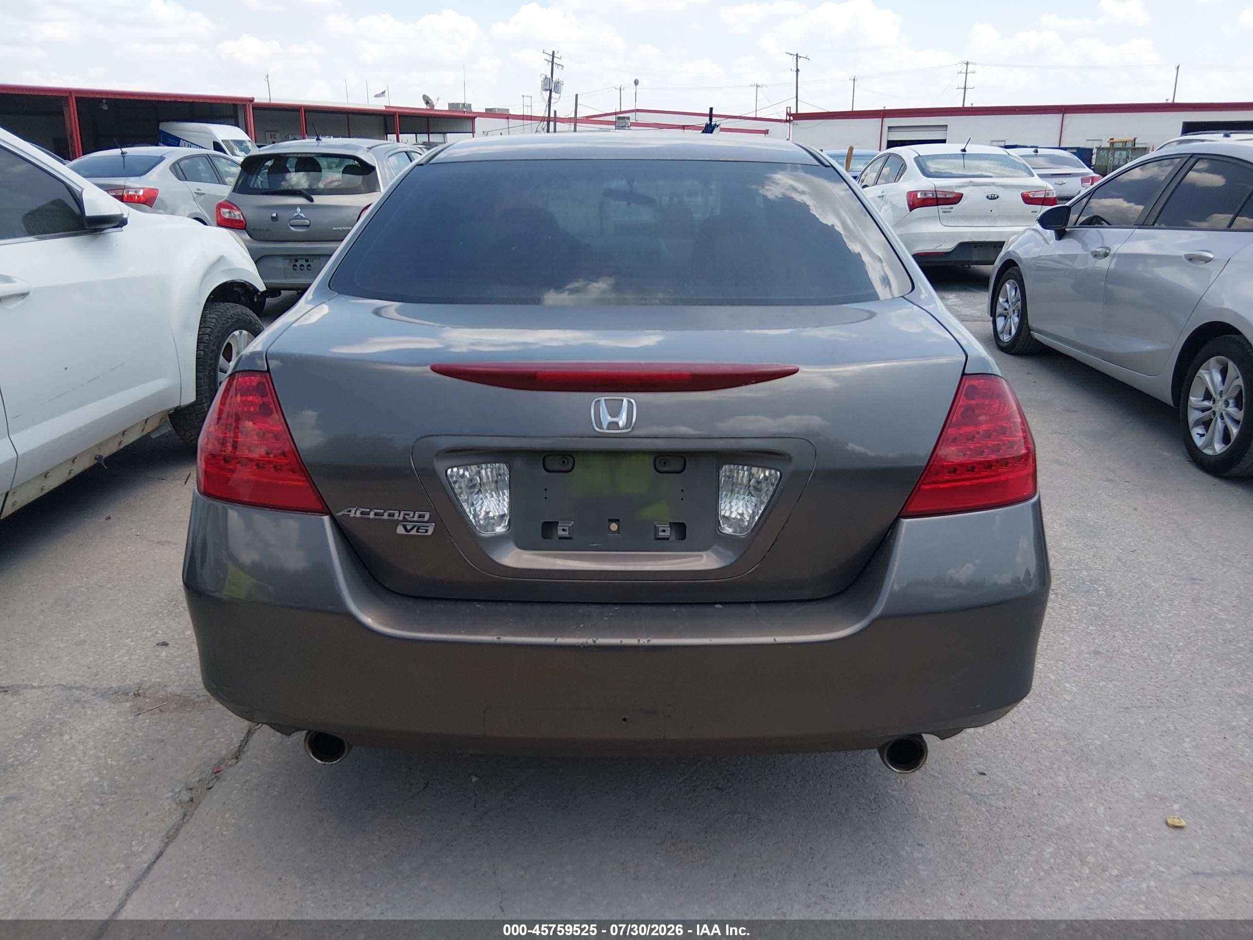 2007 Honda Accord 3.0 Lx Gray vin: 1HGCM66327A034999