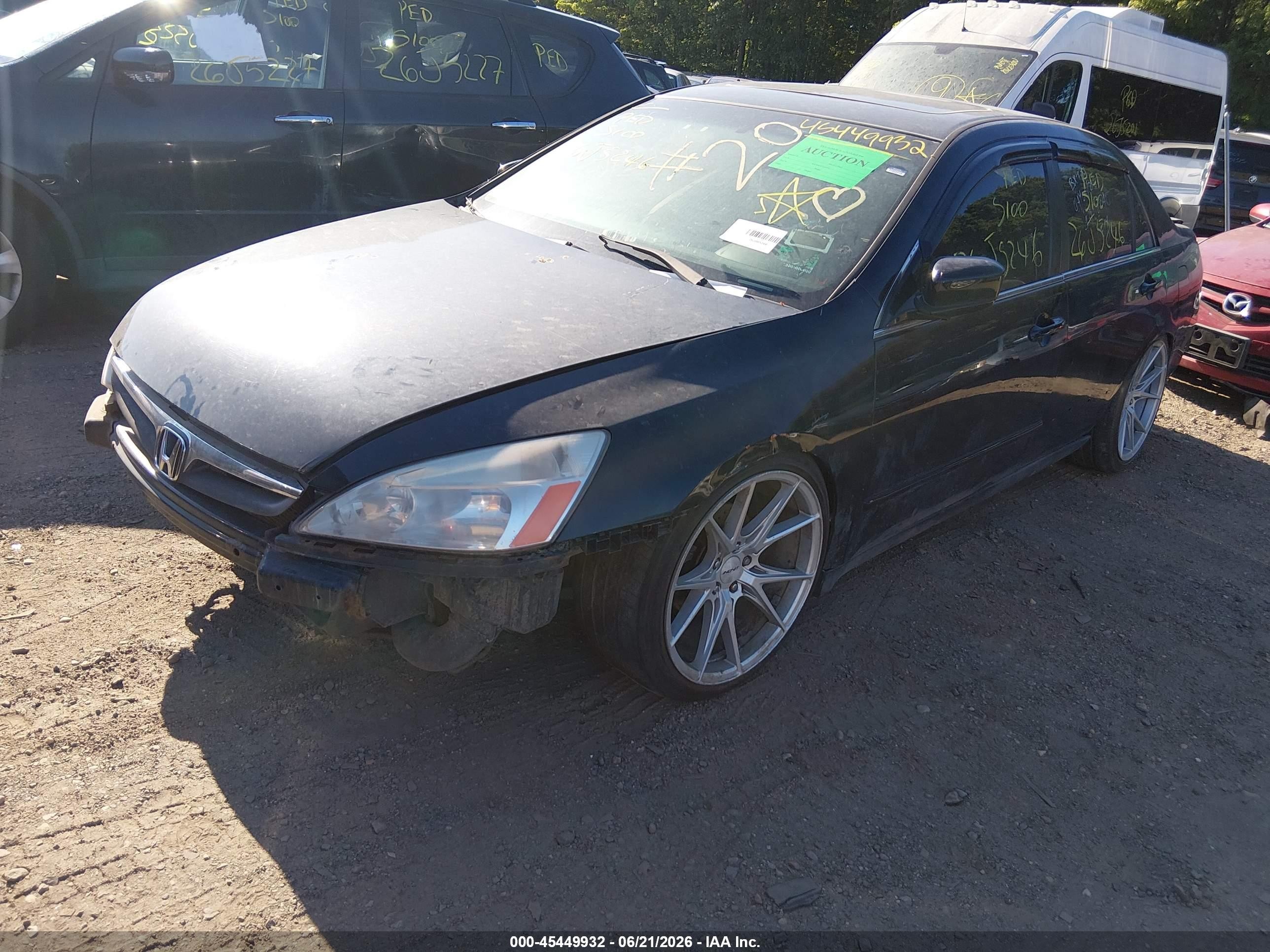 2007 Honda Accord 3.0 Lx Black vin: 1HGCM66337A013238