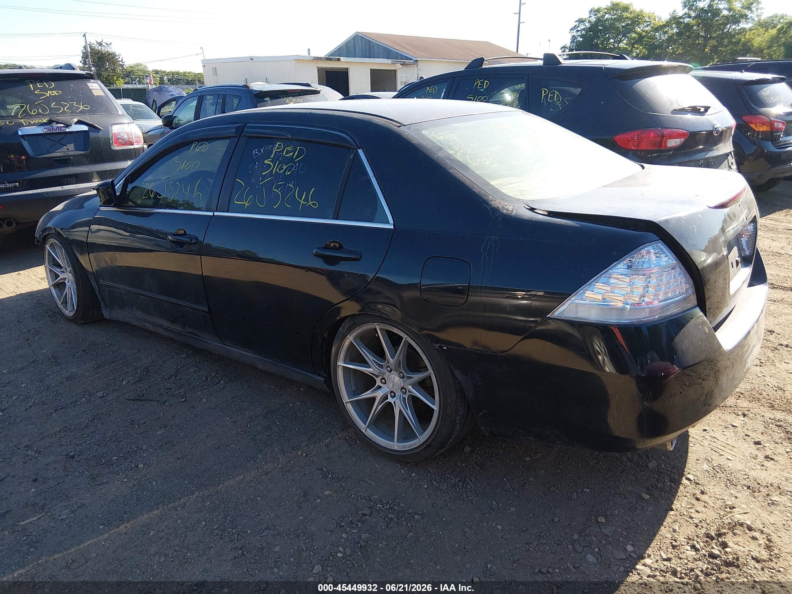 2007 Honda Accord 3.0 Lx Black vin: 1HGCM66337A013238