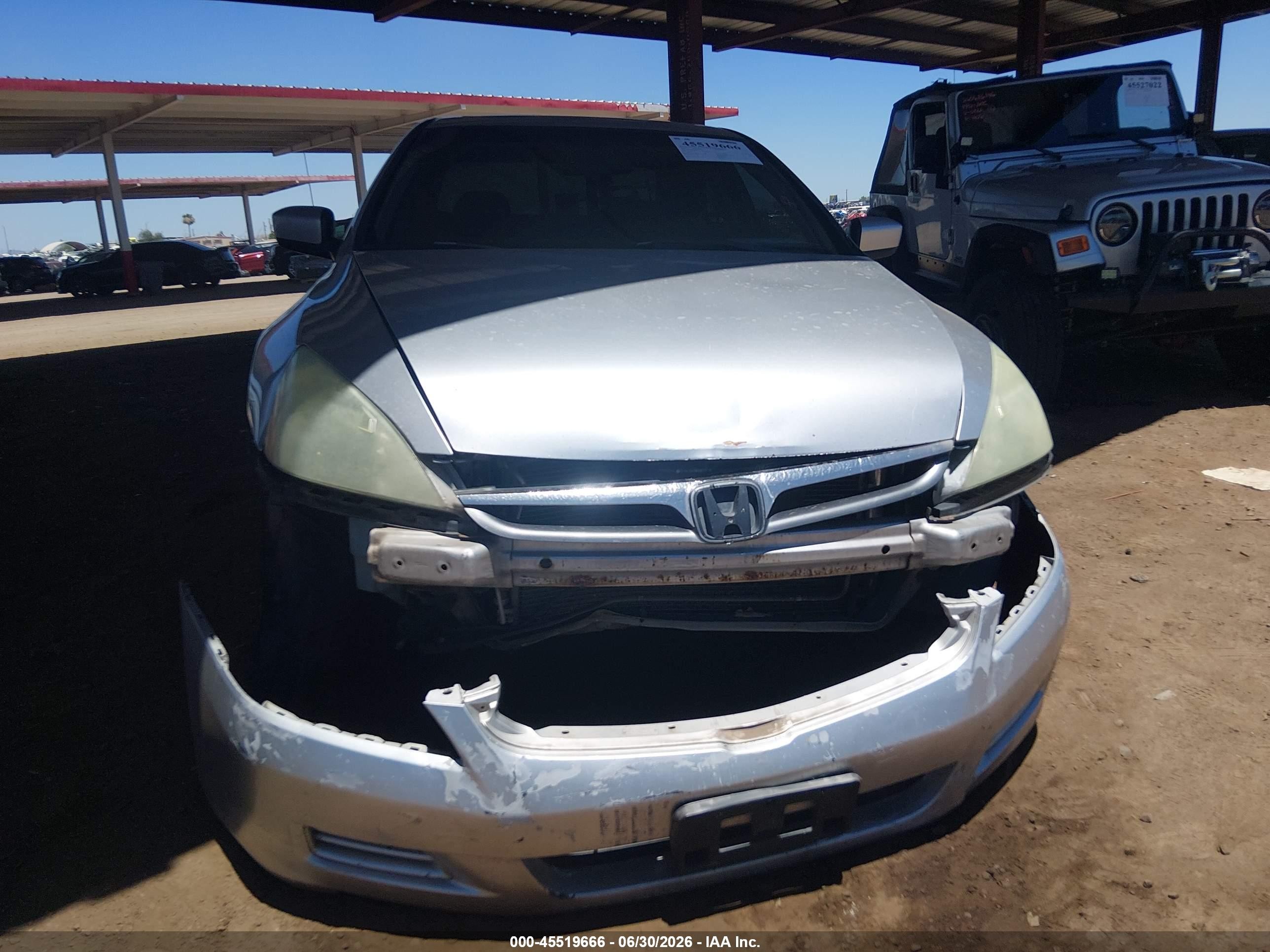2006 Honda Accord 3.0 Lx Silver vin: 1HGCM66346A011514