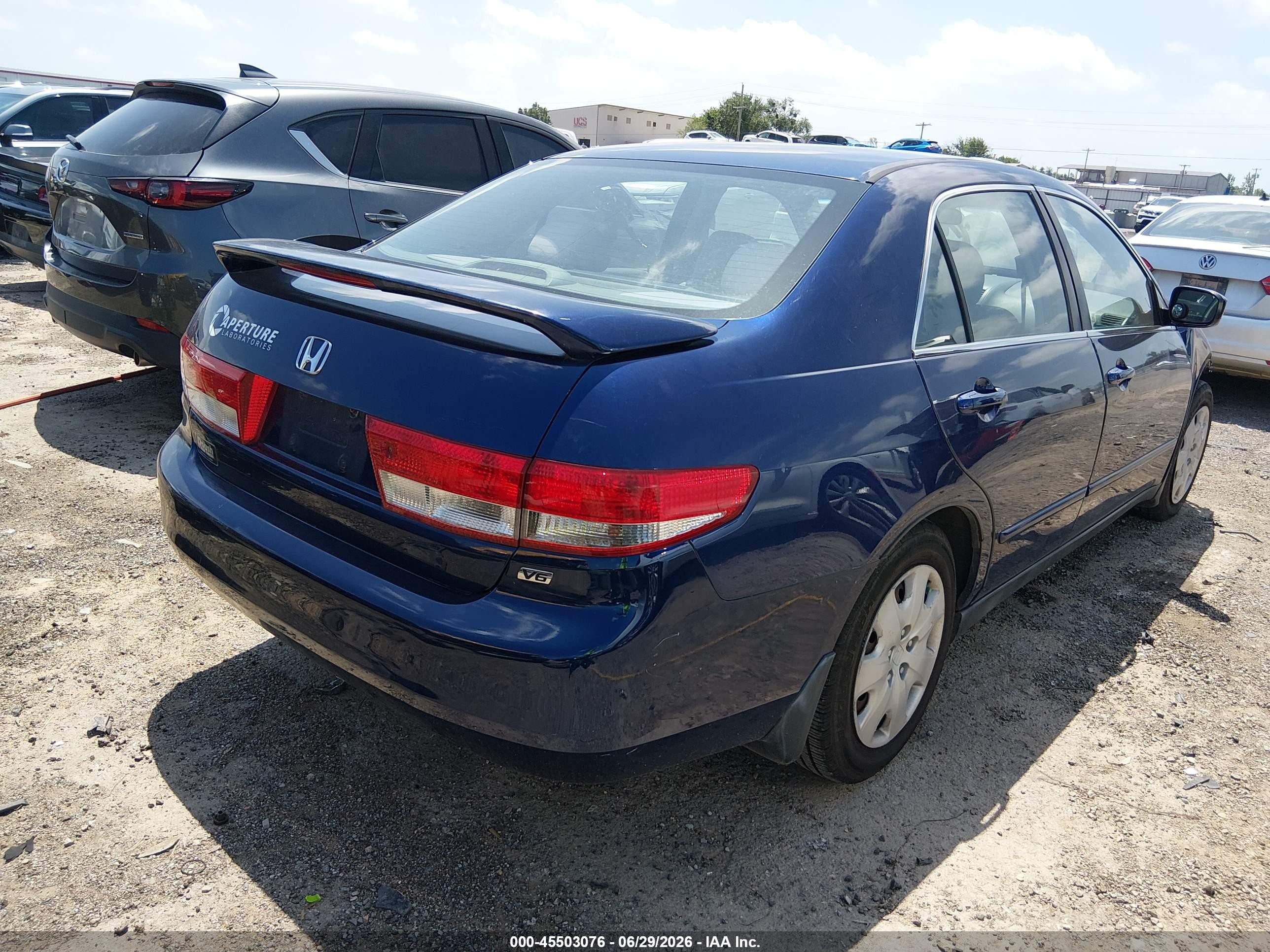 2004 Honda Accord 3.0 Lx Blue vin: 1HGCM66354A010322