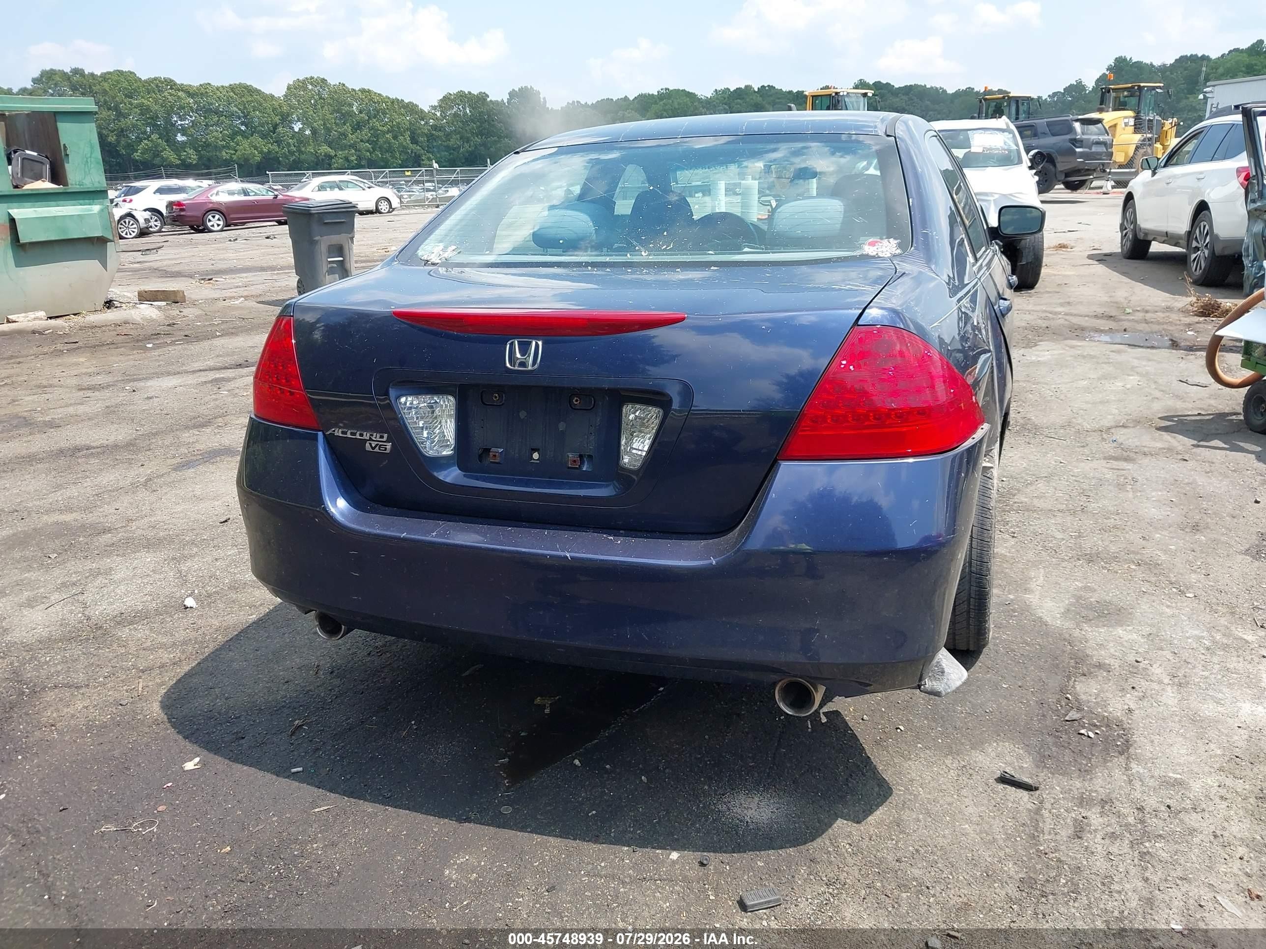 2006 Honda Accord 3.0 Lx Синий vin: 1HGCM66356A029455