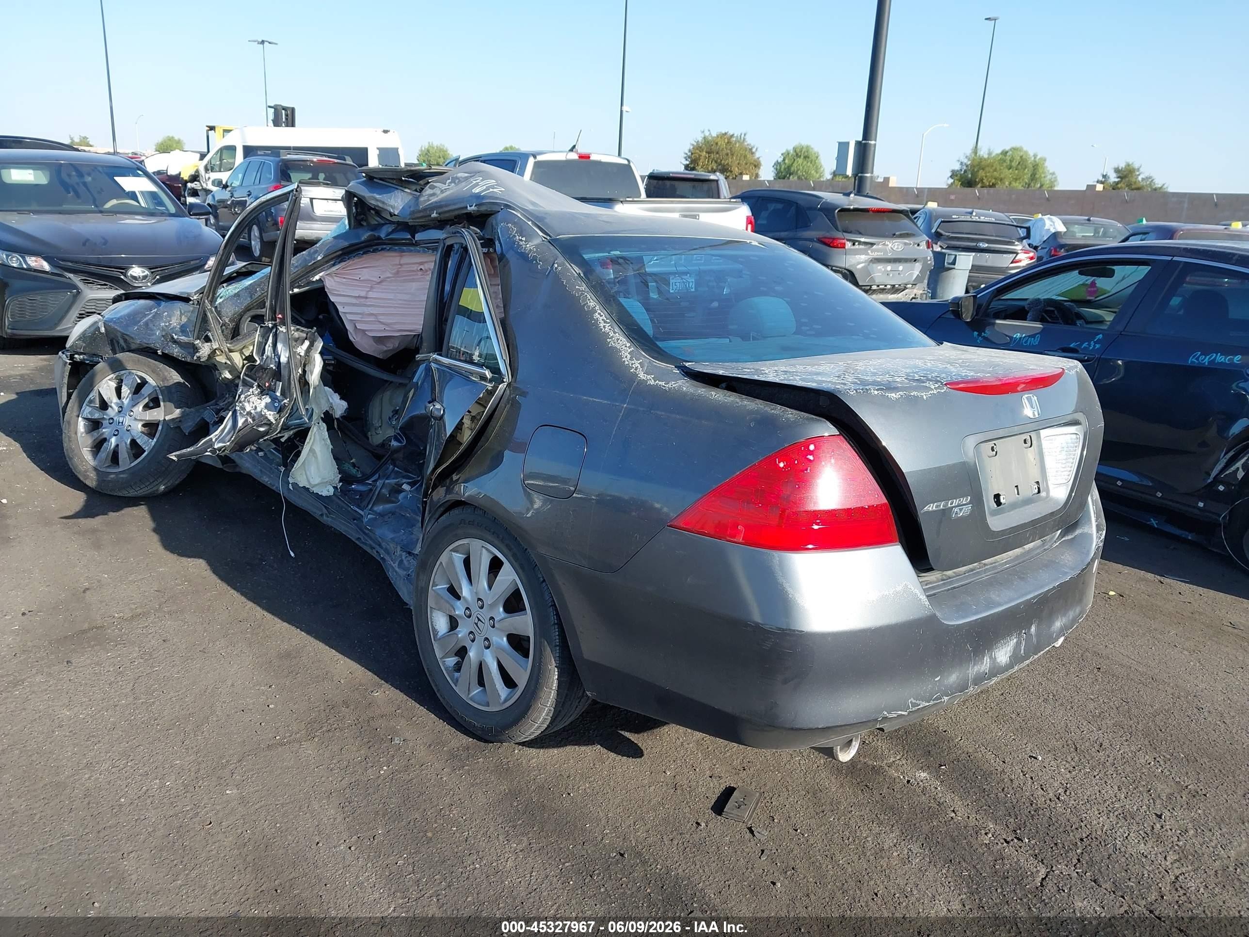 2007 Honda Accord 3.0 Lx Gray vin: 1HGCM66377A020189