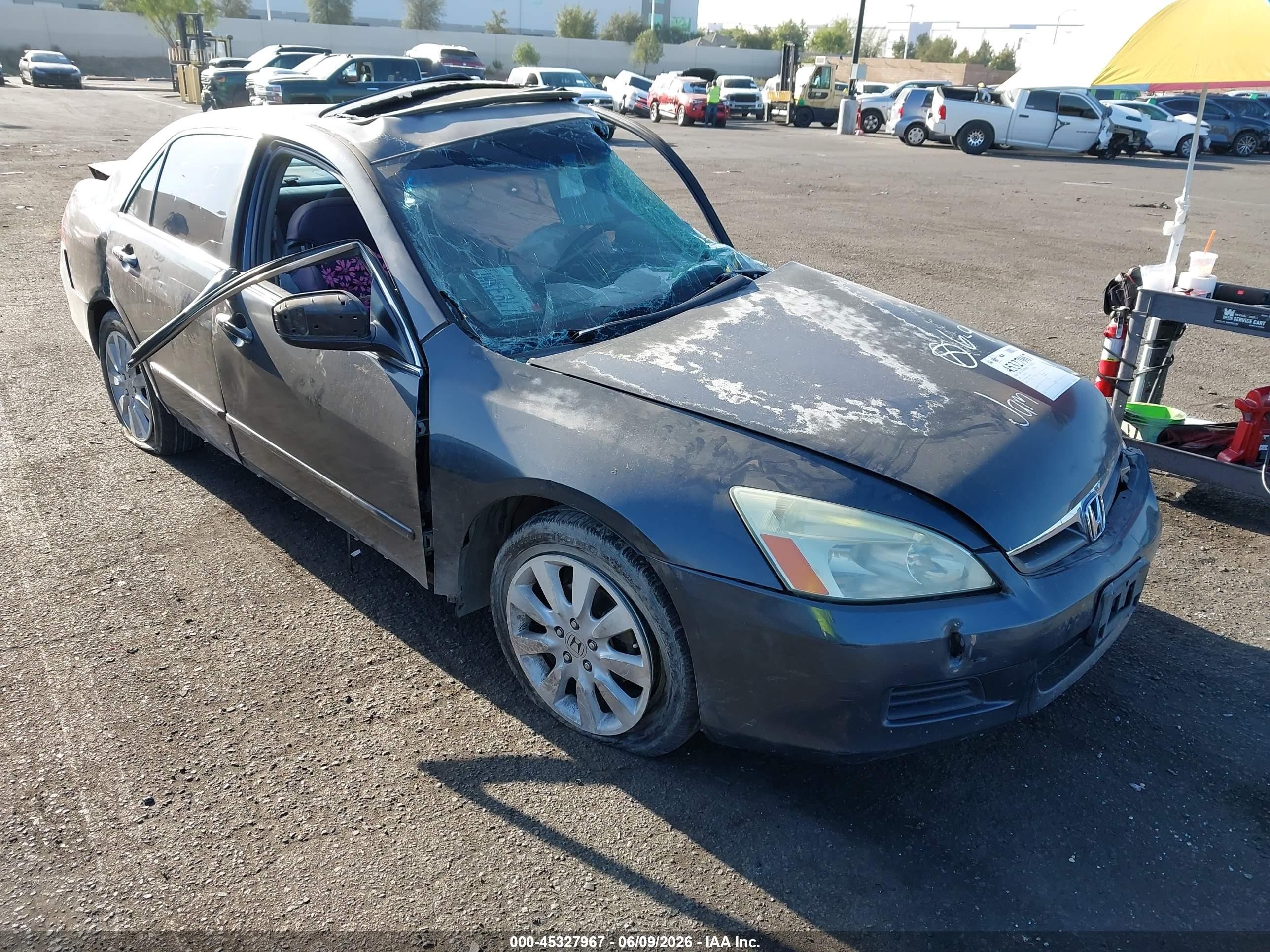 2007 Honda Accord 3.0 Lx Gray vin: 1HGCM66377A020189