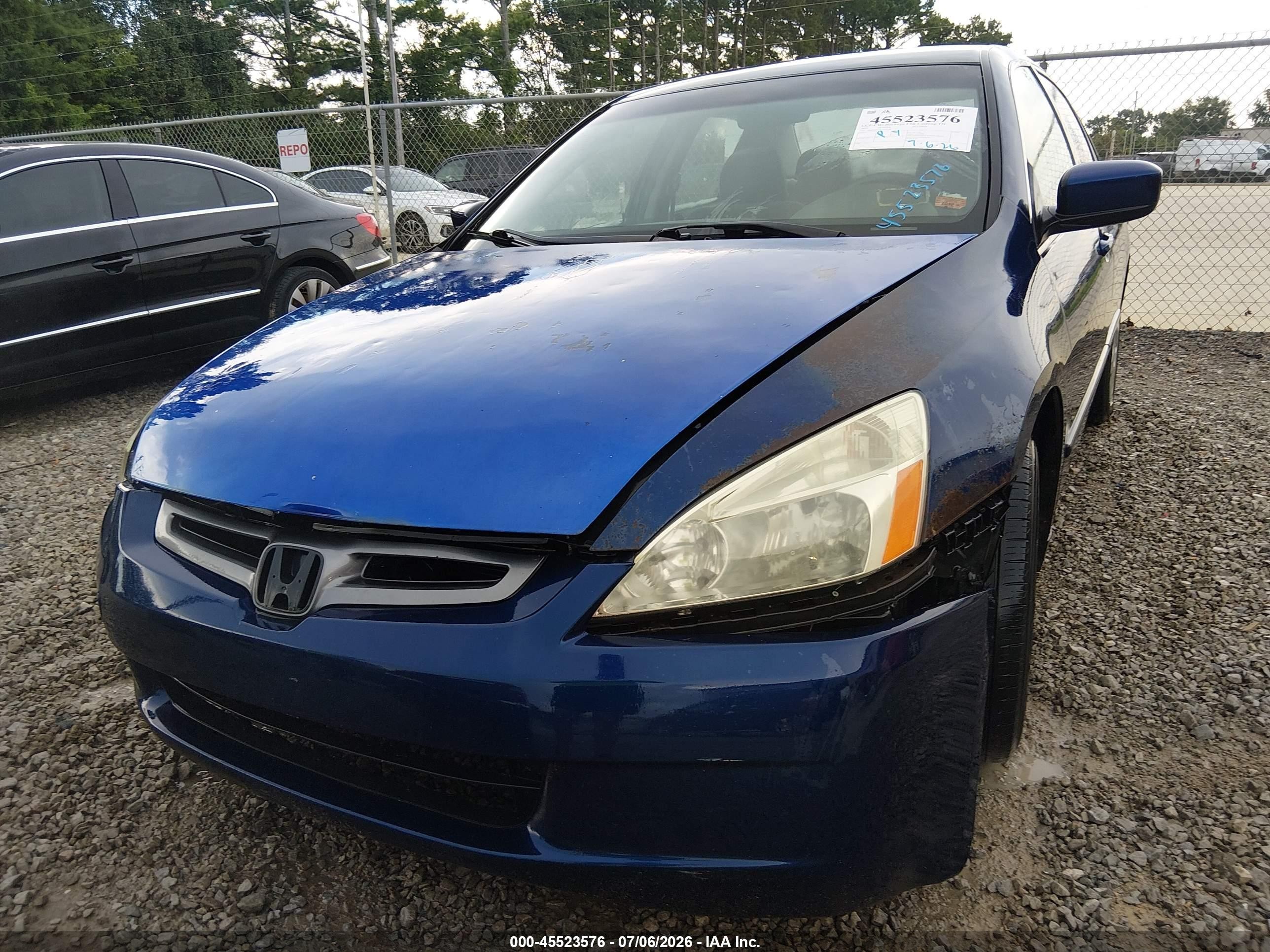 2005 Honda Accord 3.0 Lx Blue vin: 1HGCM66385A055286