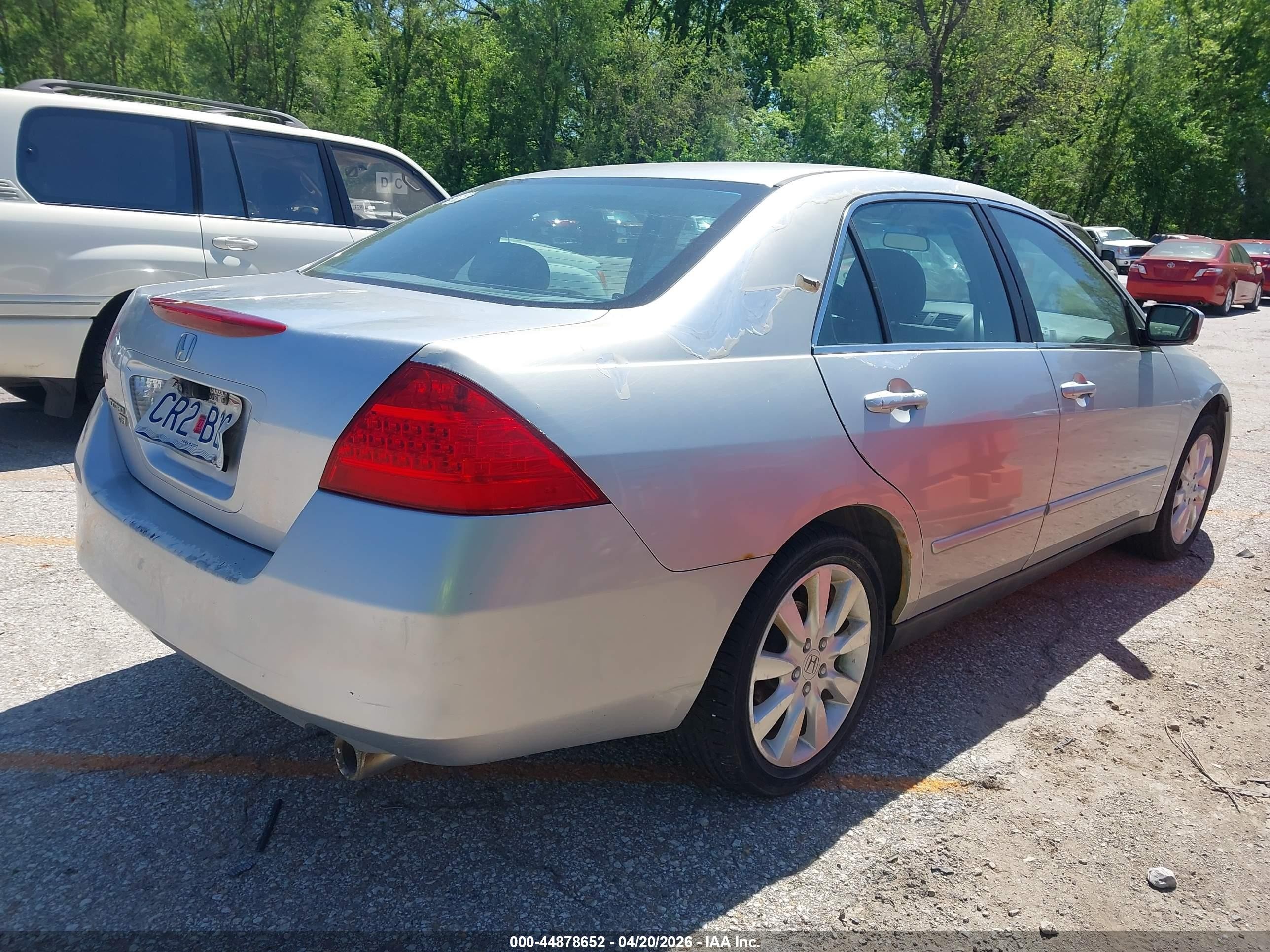 2007 Honda Accord 3.0 Lx Silver vin: 1HGCM663X7A014953
