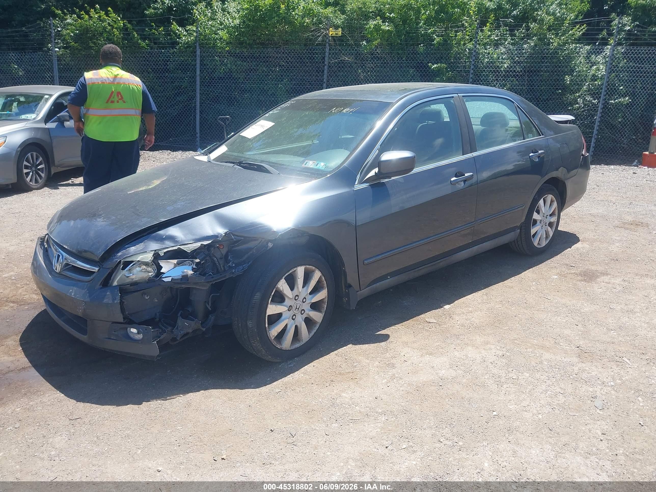 2007 Honda Accord 3.0 Lx Синий vin: 1HGCM663X7A043496