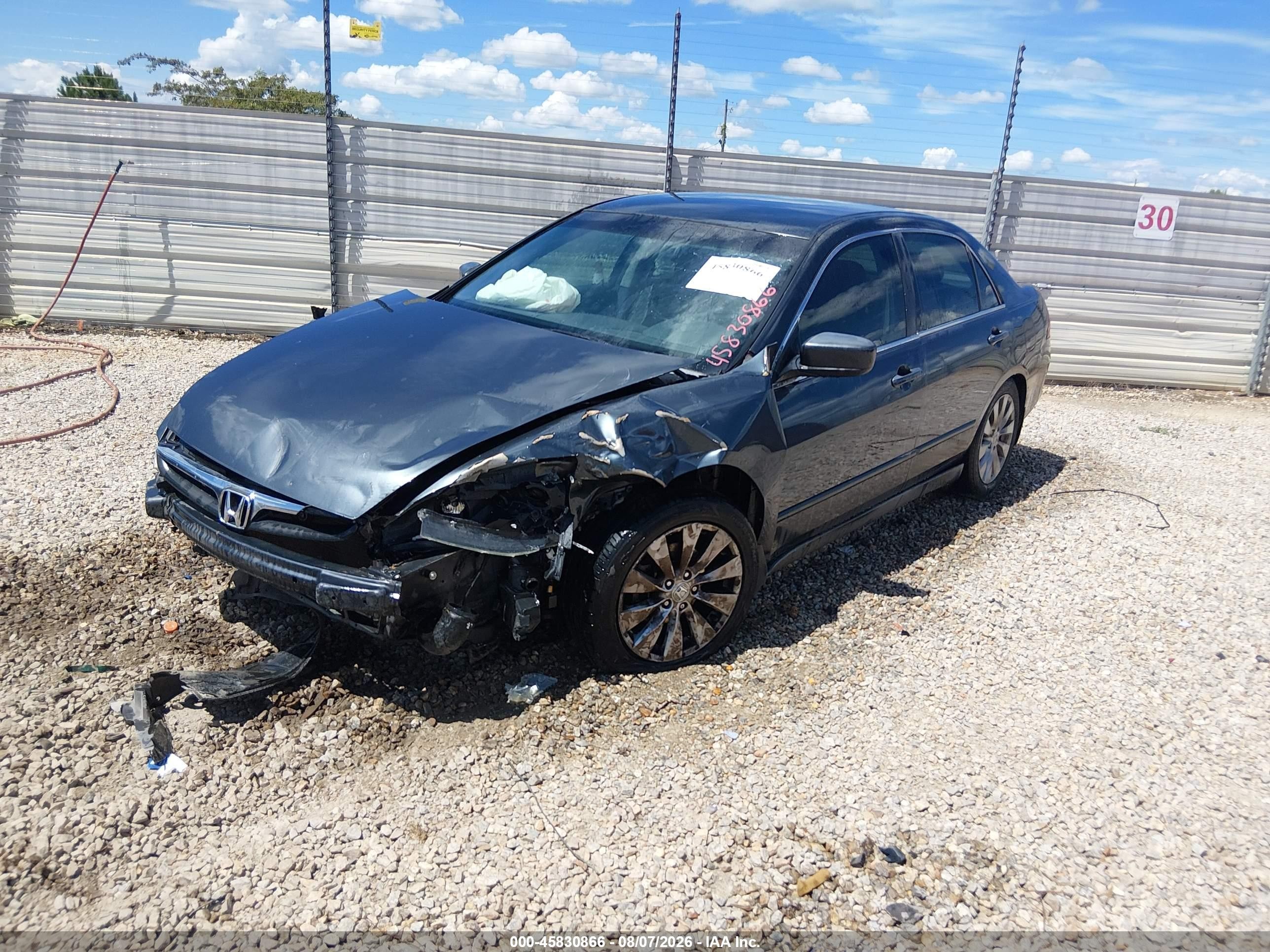 2007 Honda Accord 3.0 Se Gray vin: 1HGCM66407A058484