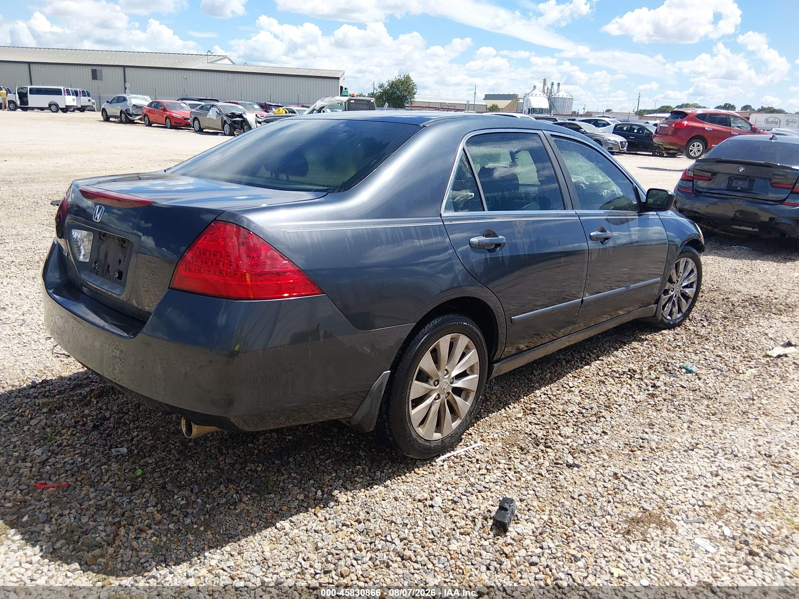 2007 Honda Accord 3.0 Se Gray vin: 1HGCM66407A058484