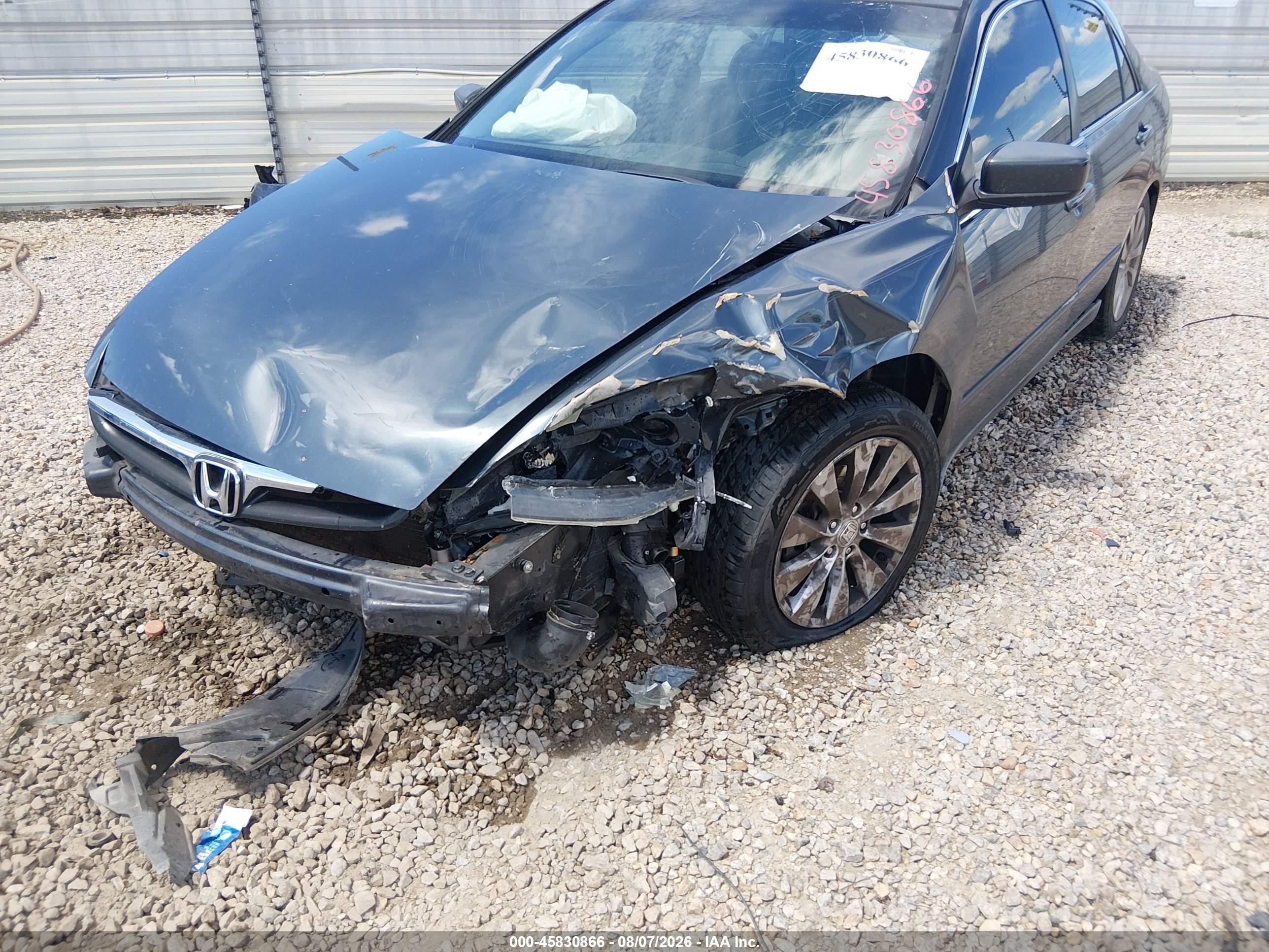 2007 Honda Accord 3.0 Se Gray vin: 1HGCM66407A058484