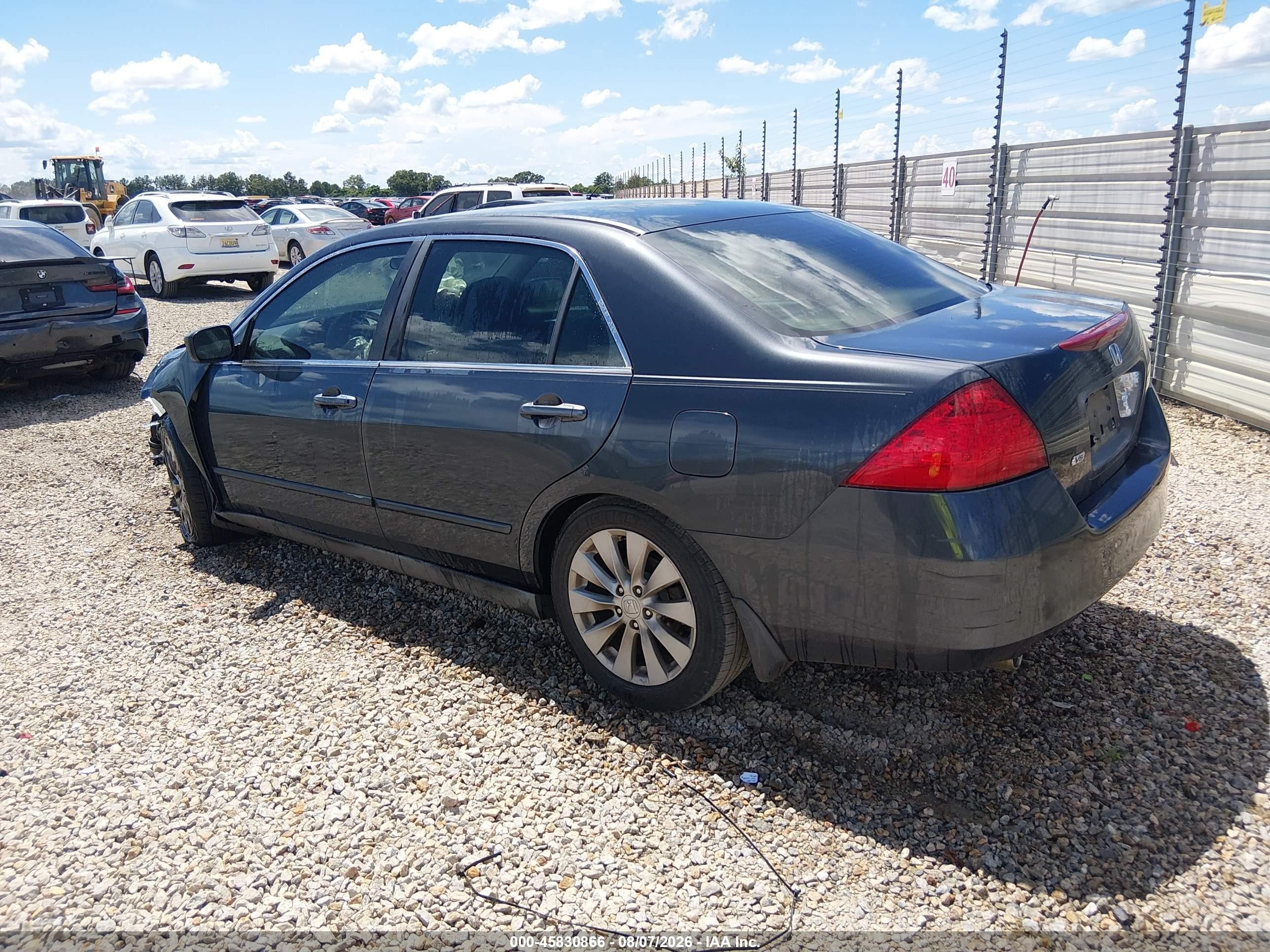 2007 Honda Accord 3.0 Se Gray vin: 1HGCM66407A058484