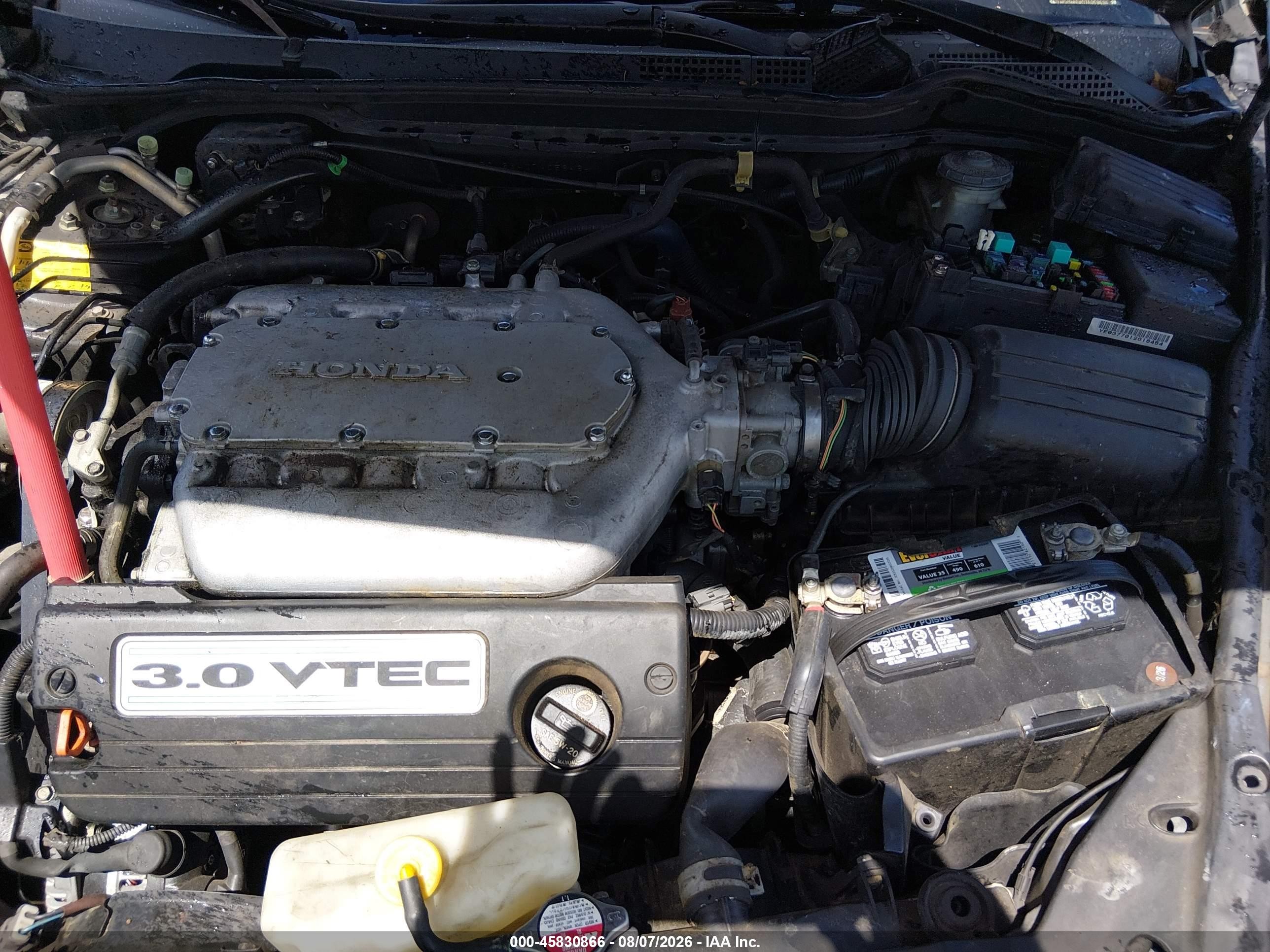 2007 Honda Accord 3.0 Se Gray vin: 1HGCM66407A058484