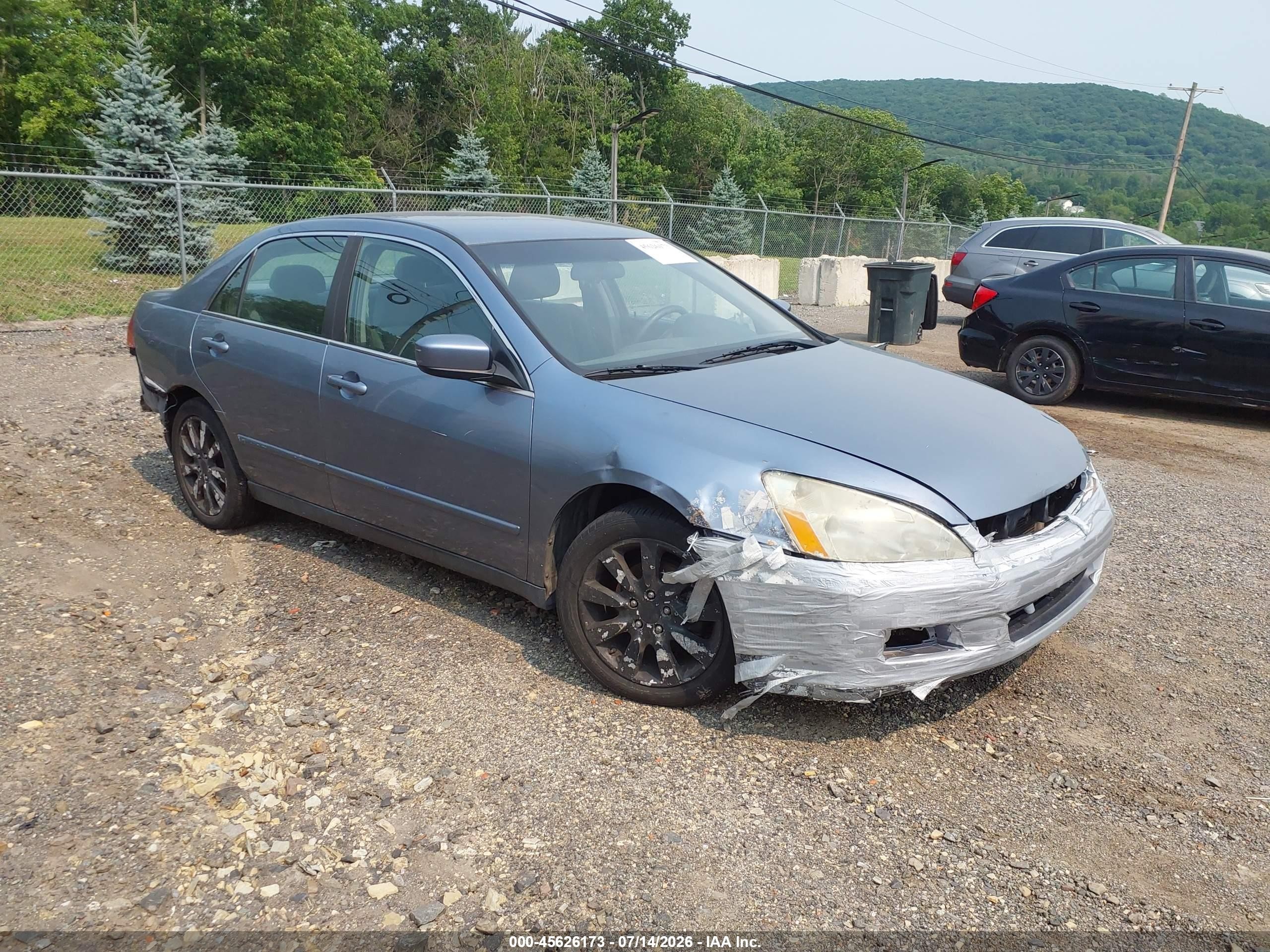 2007 Honda Accord 3.0 Se Light Blue vin: 1HGCM66407A082350