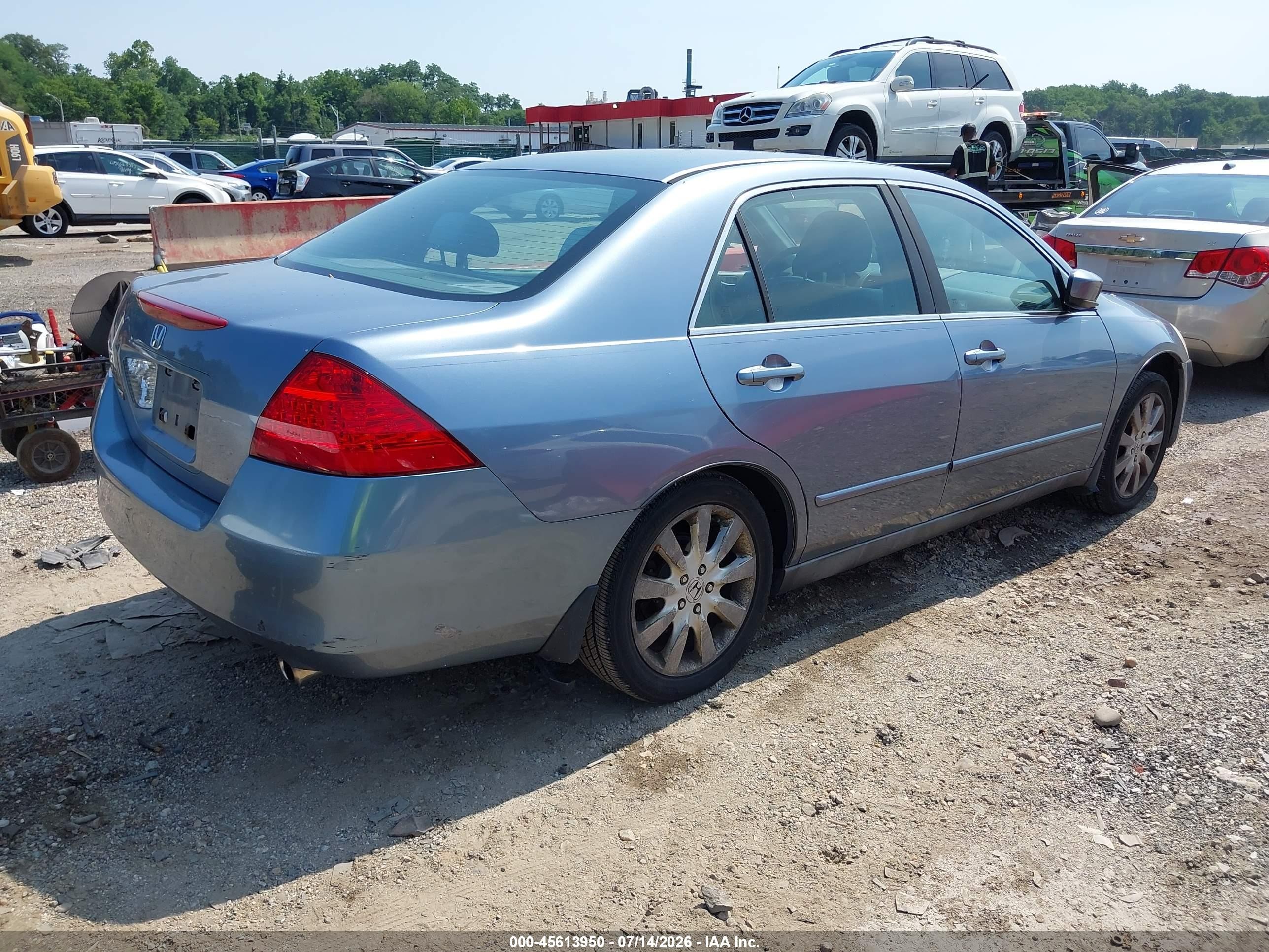 2007 Honda Accord 3.0 Se Blue vin: 1HGCM66417A015868