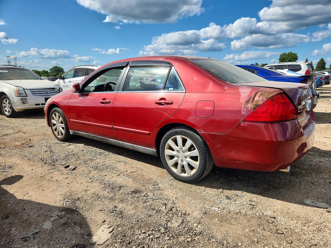 2007 Honda Accord Se Красный vin: 1HGCM66417A071812