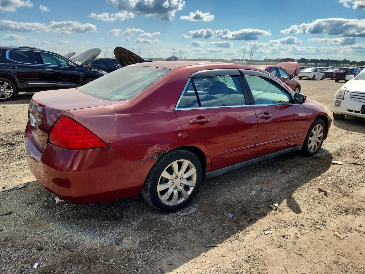 2007 Honda Accord Se Красный vin: 1HGCM66417A071812
