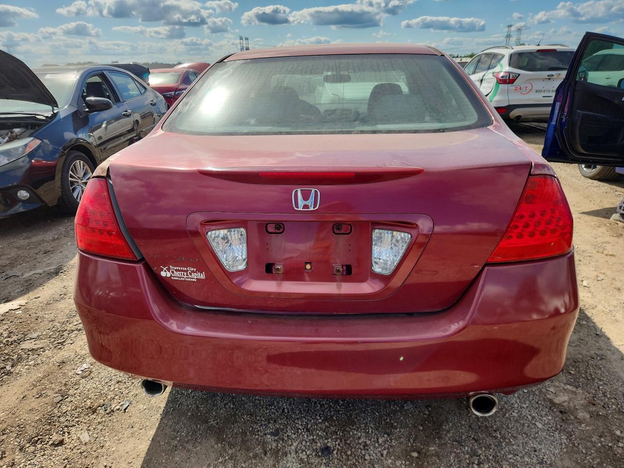 2007 Honda Accord Se Красный vin: 1HGCM66417A071812