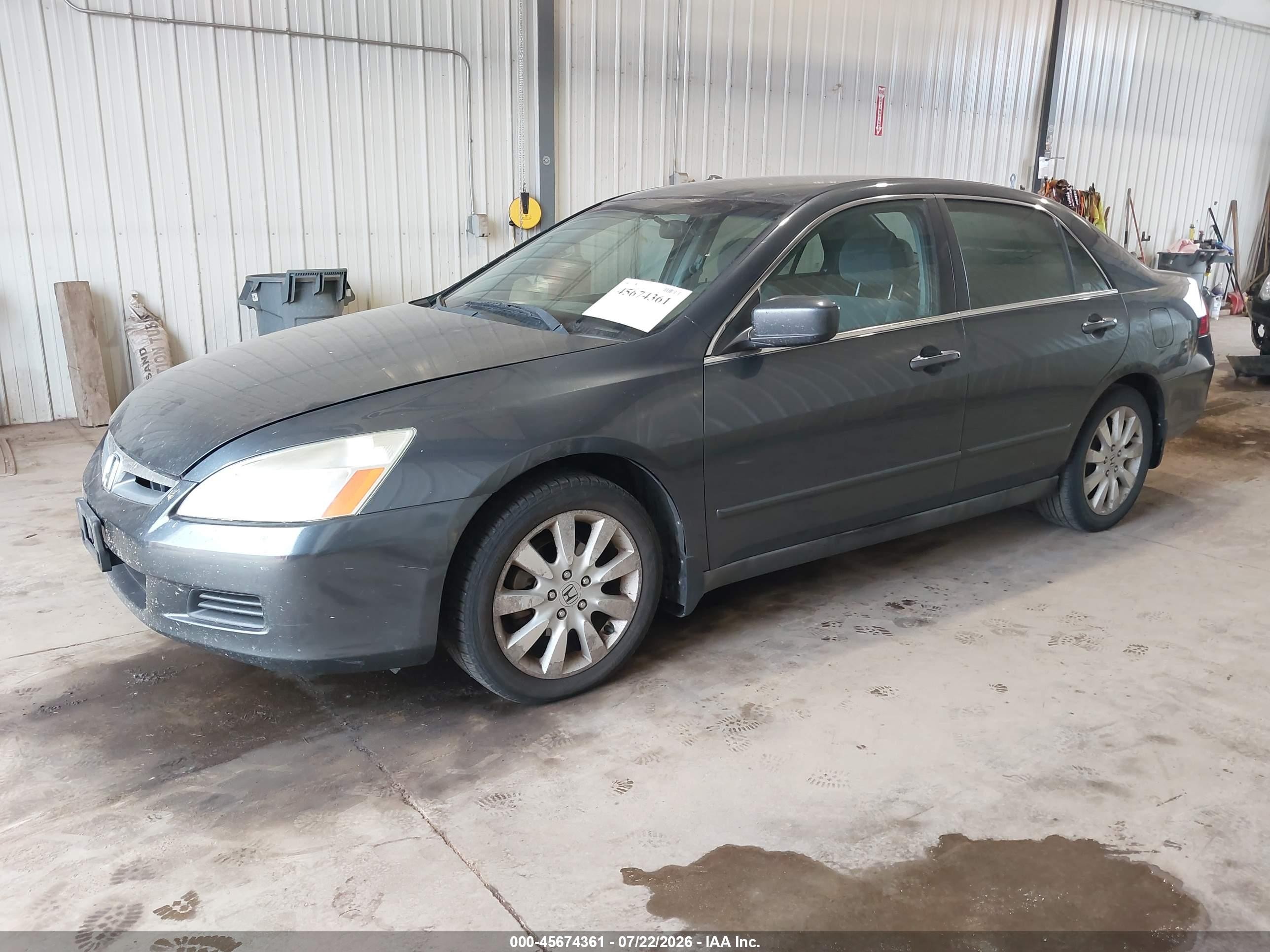2007 Honda Accord 3.0 Se Gray vin: 1HGCM66427A026653