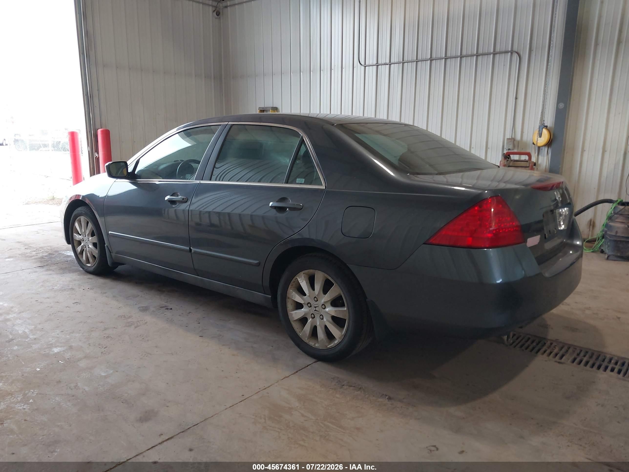 2007 Honda Accord 3.0 Se Gray vin: 1HGCM66427A026653