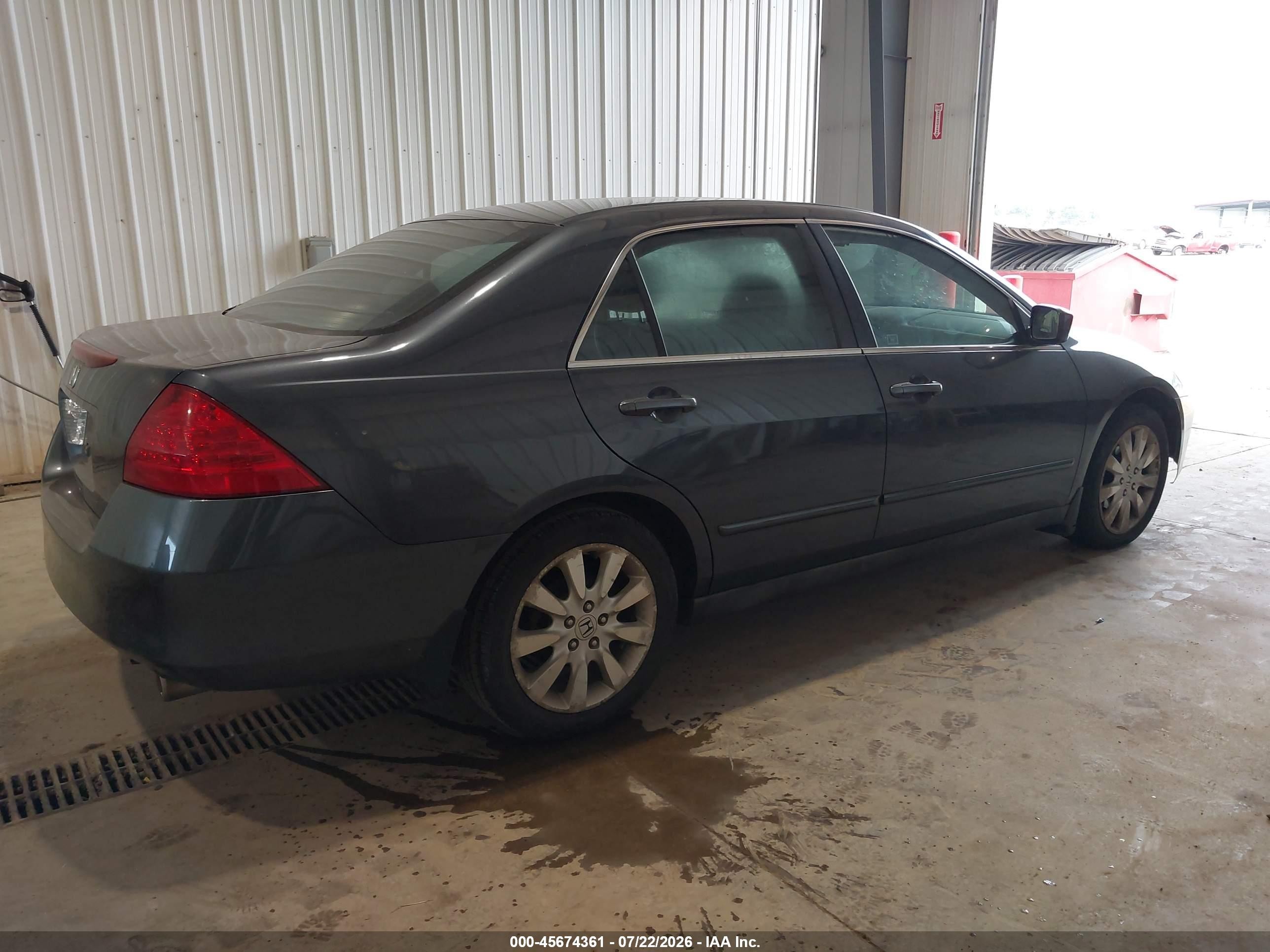 2007 Honda Accord 3.0 Se Gray vin: 1HGCM66427A026653