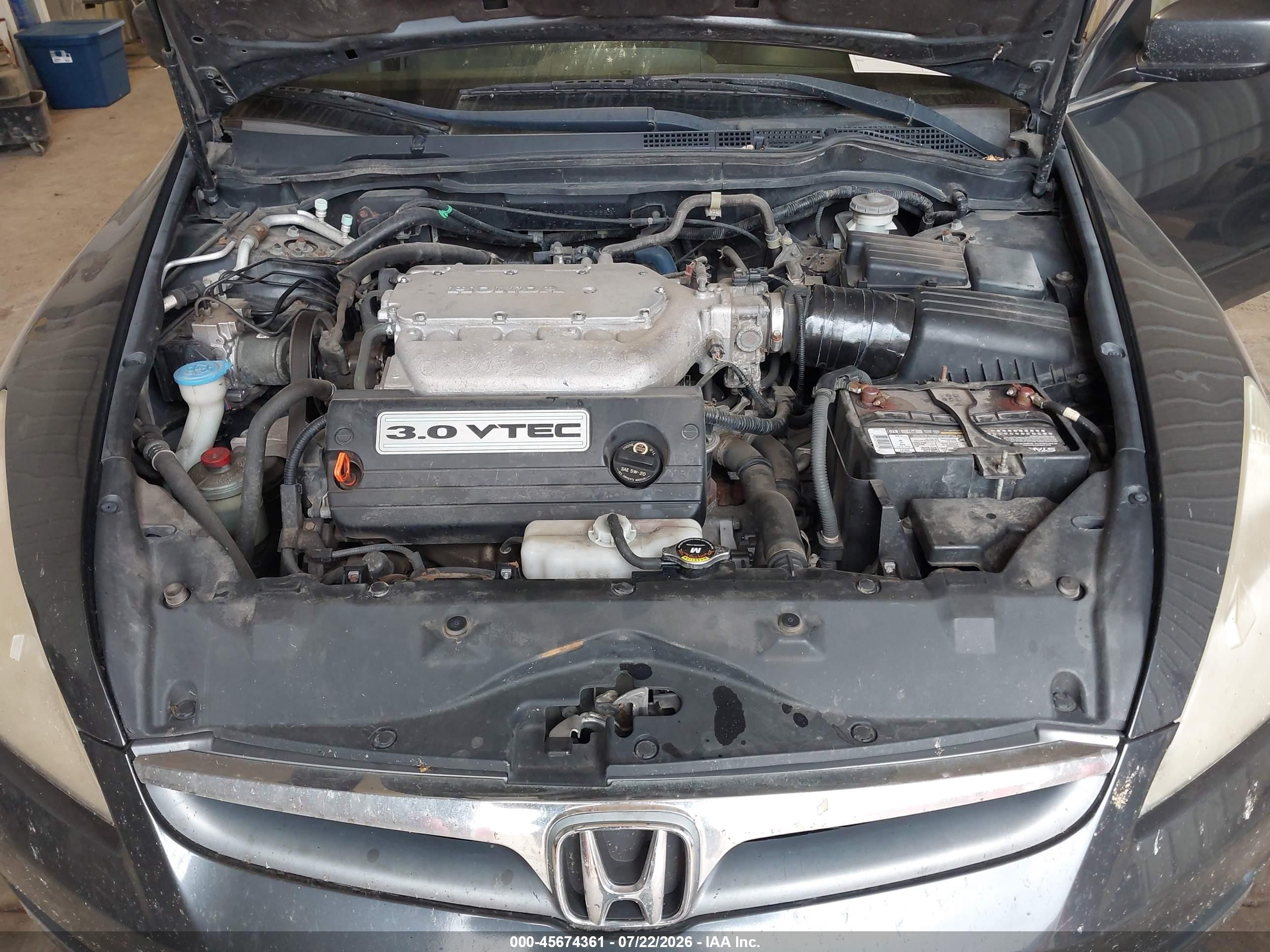 2007 Honda Accord 3.0 Se Gray vin: 1HGCM66427A026653