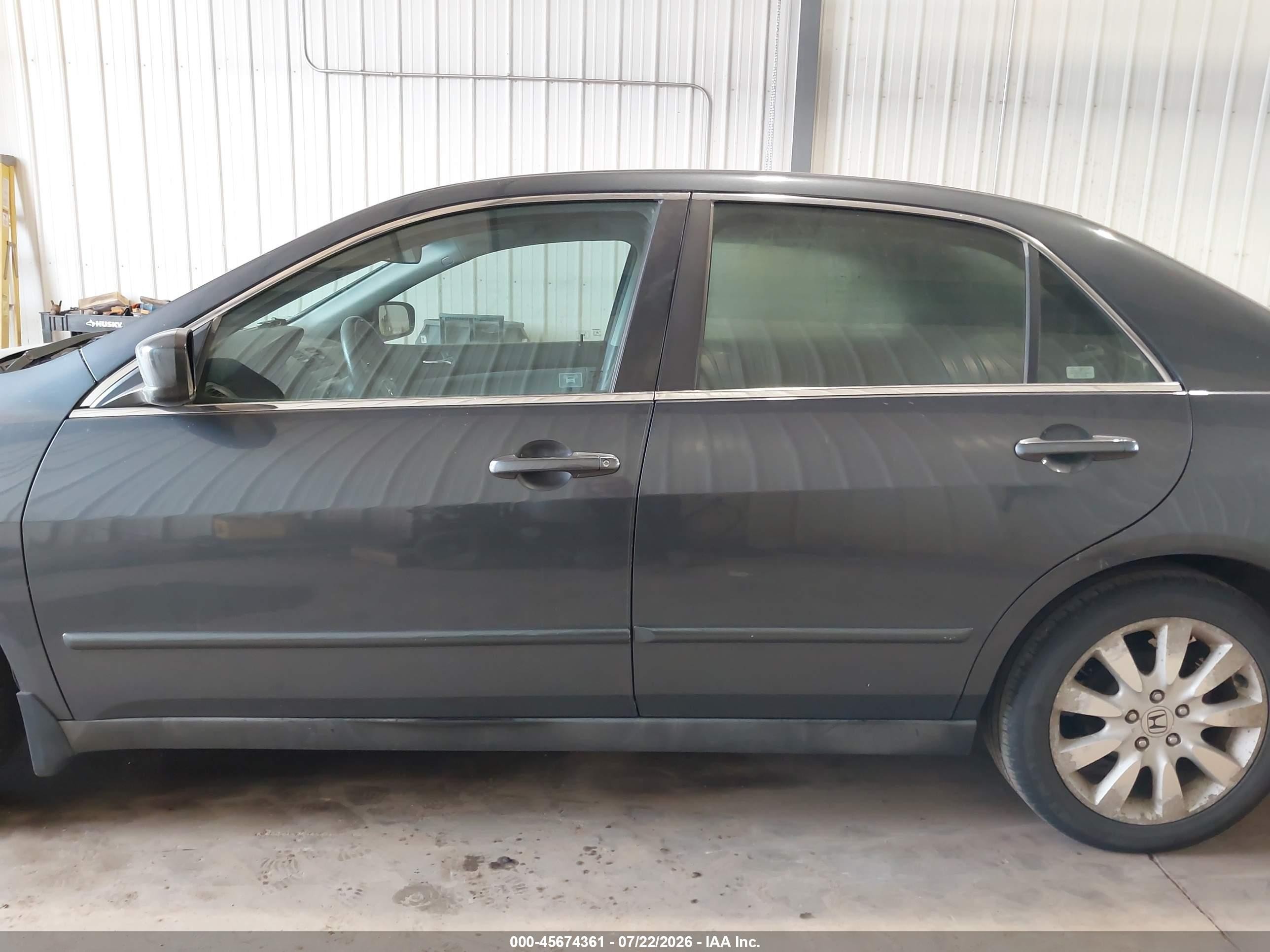 2007 Honda Accord 3.0 Se Gray vin: 1HGCM66427A026653