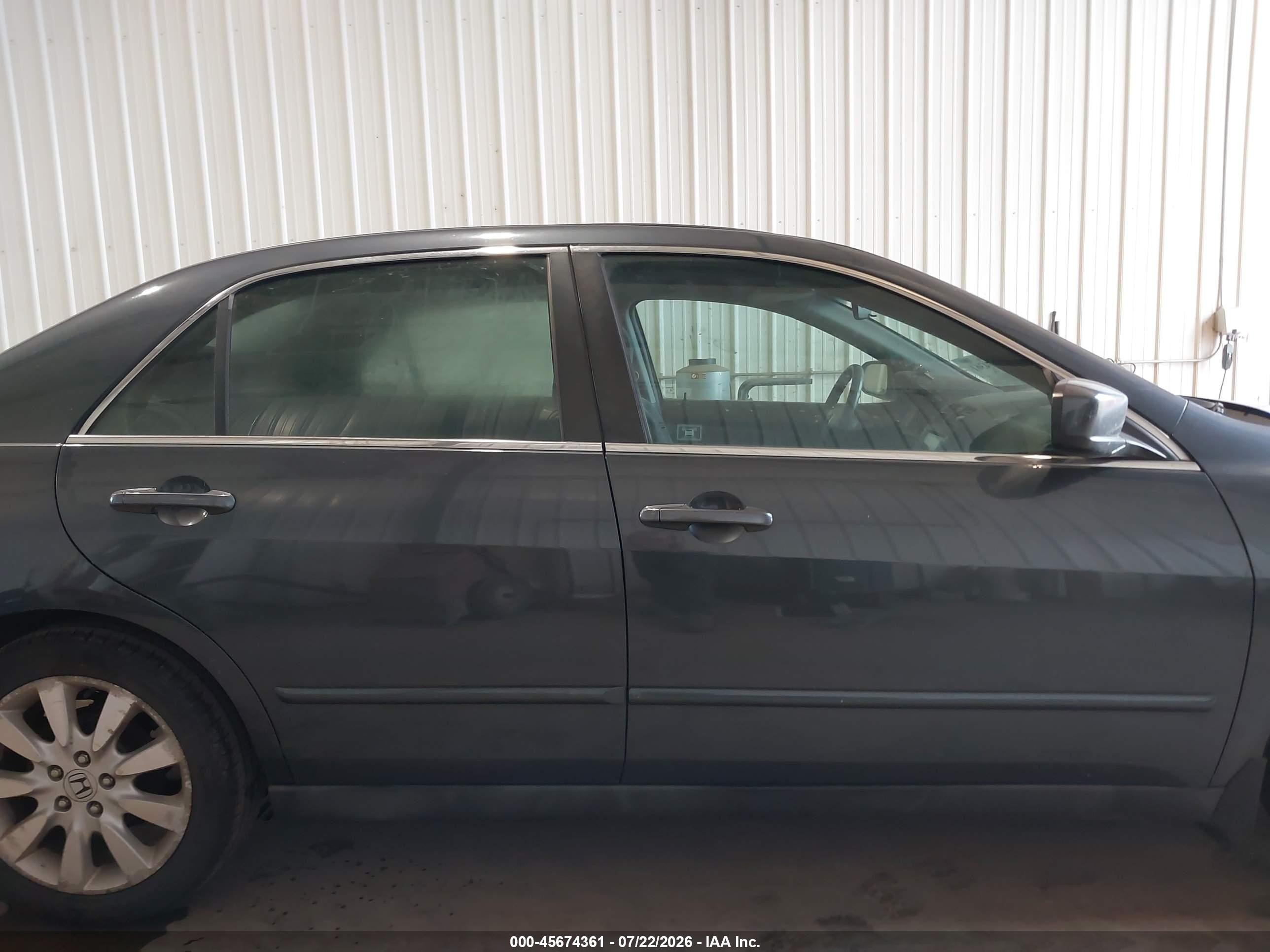 2007 Honda Accord 3.0 Se Gray vin: 1HGCM66427A026653