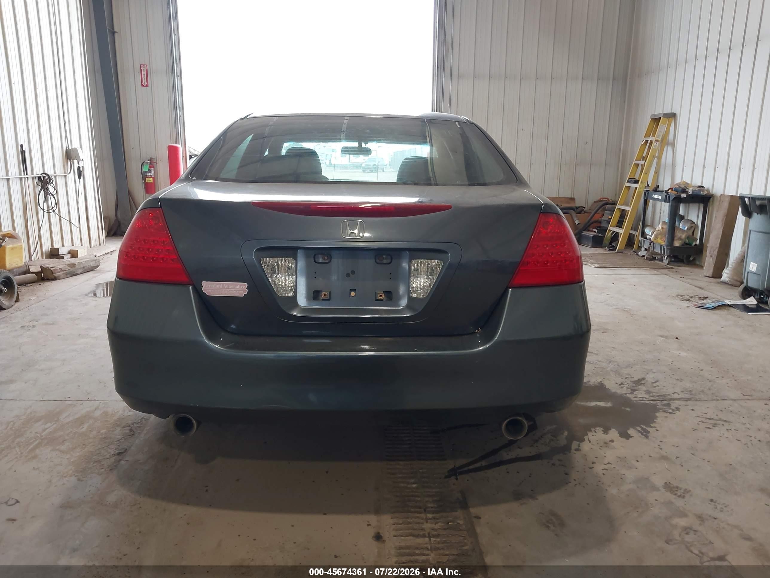 2007 Honda Accord 3.0 Se Gray vin: 1HGCM66427A026653