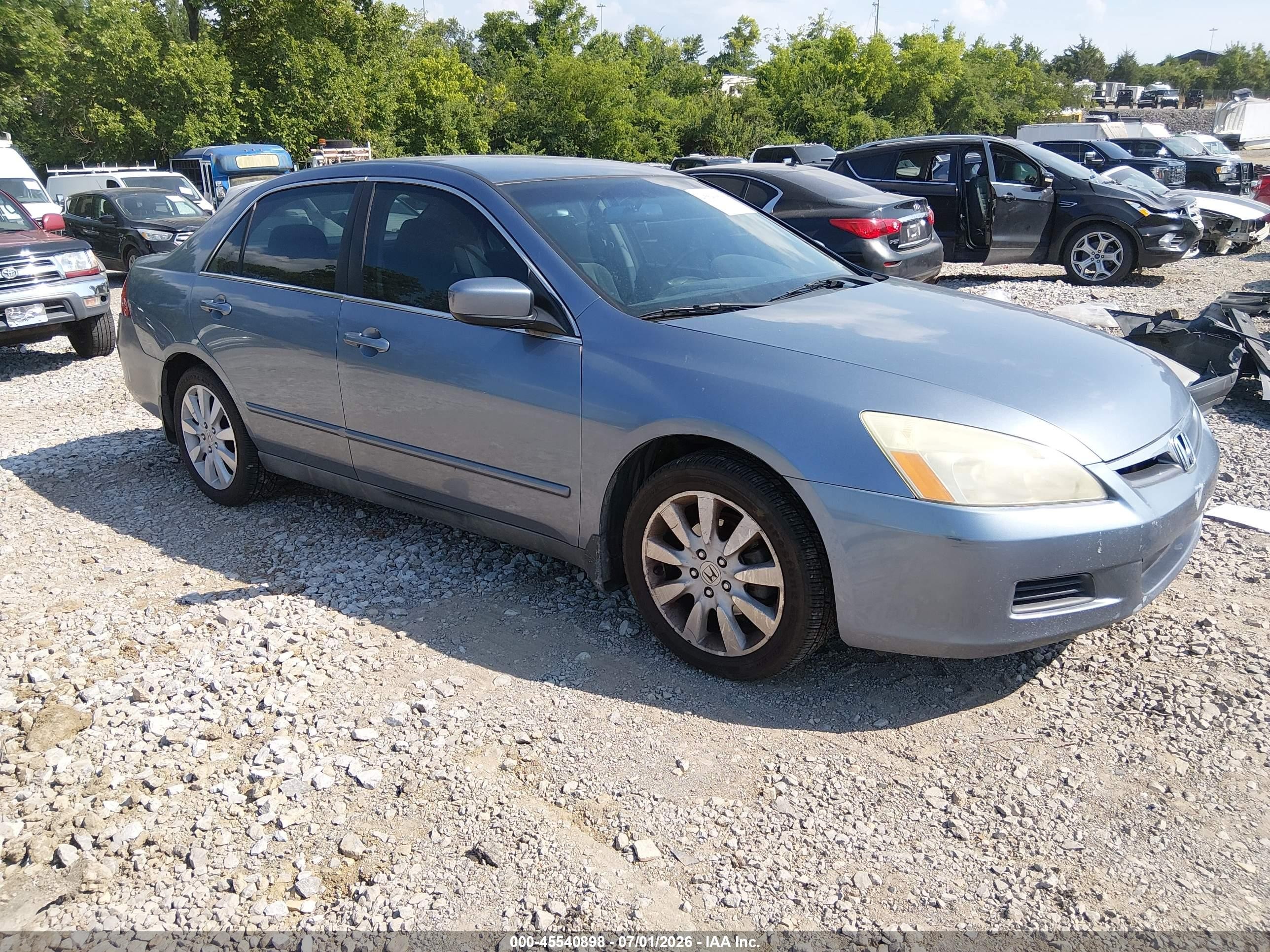 2007 Honda Accord 3.0 Se Blue vin: 1HGCM66427A051441