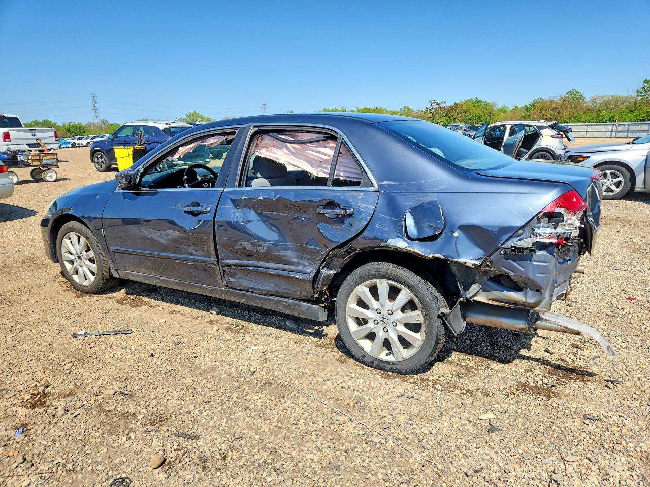 2007 Honda Accord Se Gray vin: 1HGCM66427A057868