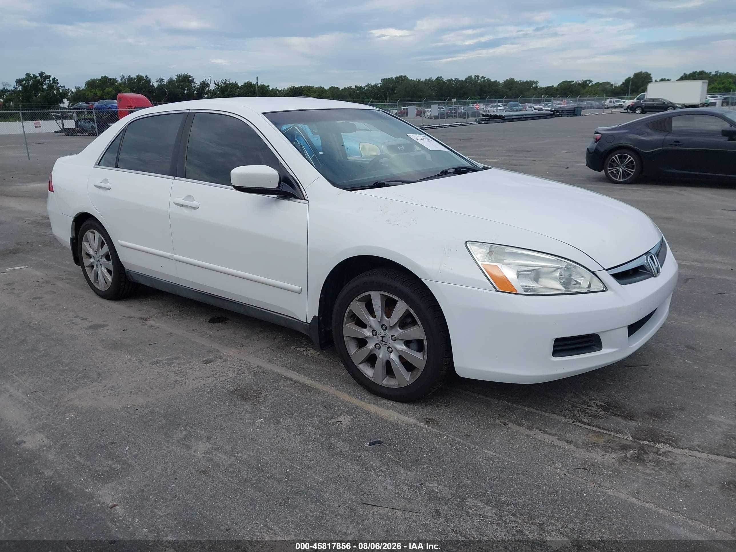 2007 Honda Accord 3.0 Se White vin: 1HGCM66427A094936