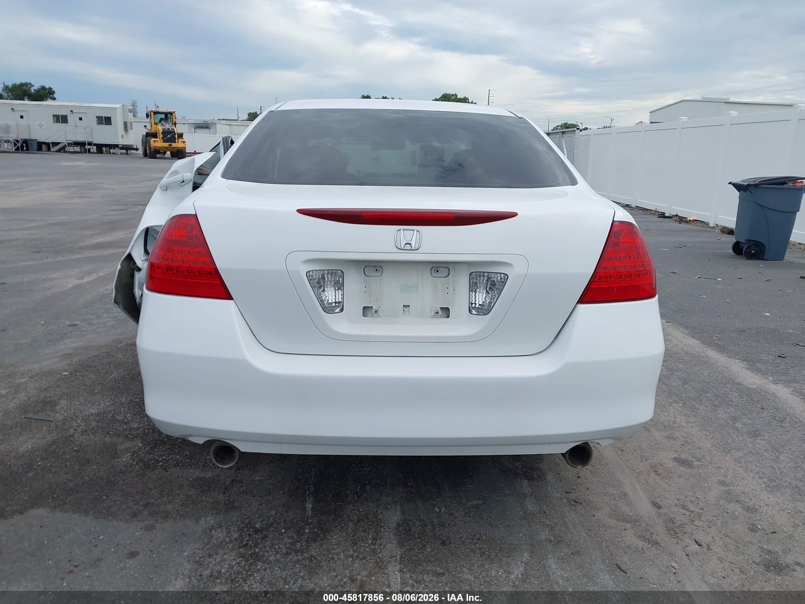 2007 Honda Accord 3.0 Se White vin: 1HGCM66427A094936