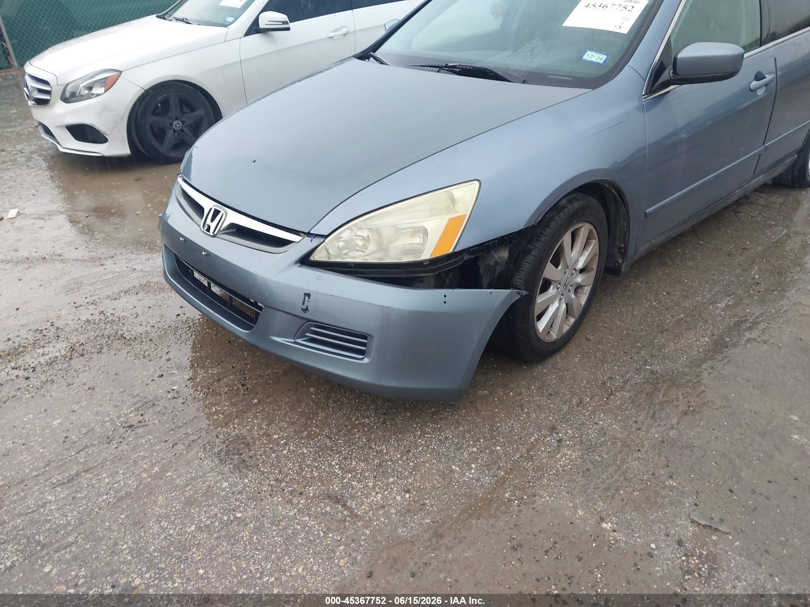 2007 Honda Accord 3.0 Se Light Blue vin: 1HGCM66437A039900