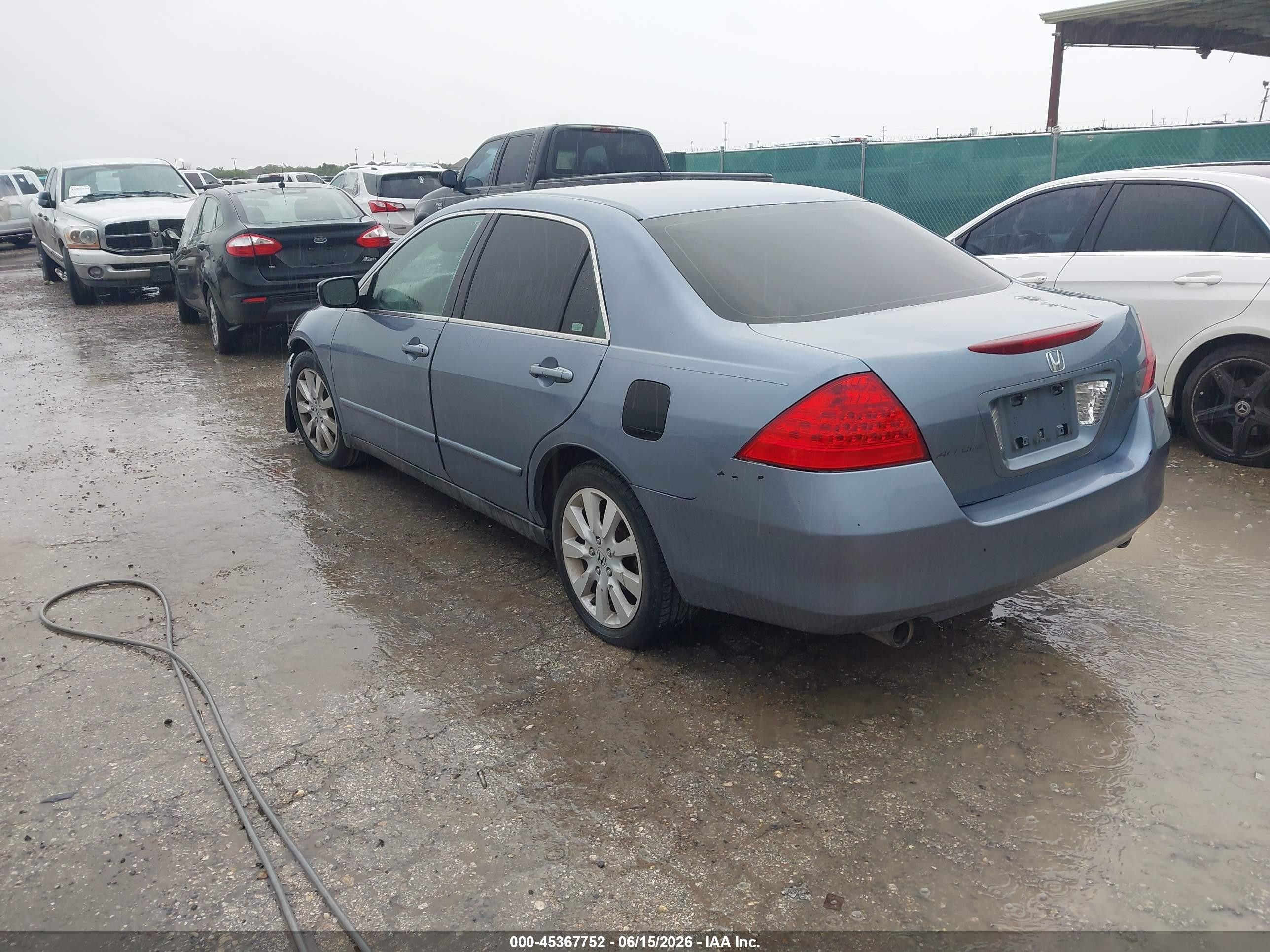 2007 Honda Accord 3.0 Se Light Blue vin: 1HGCM66437A039900