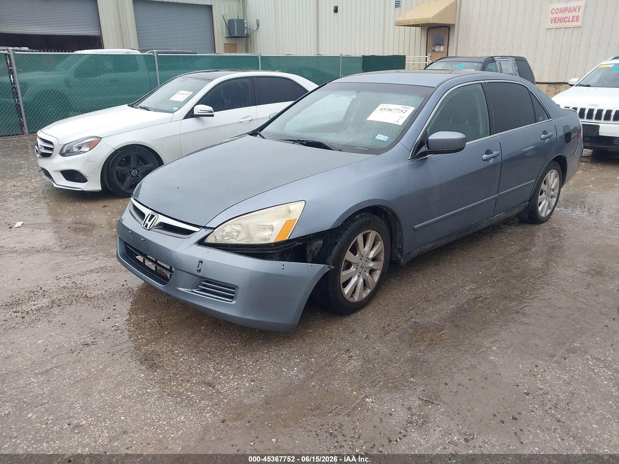 2007 Honda Accord 3.0 Se Light Blue vin: 1HGCM66437A039900